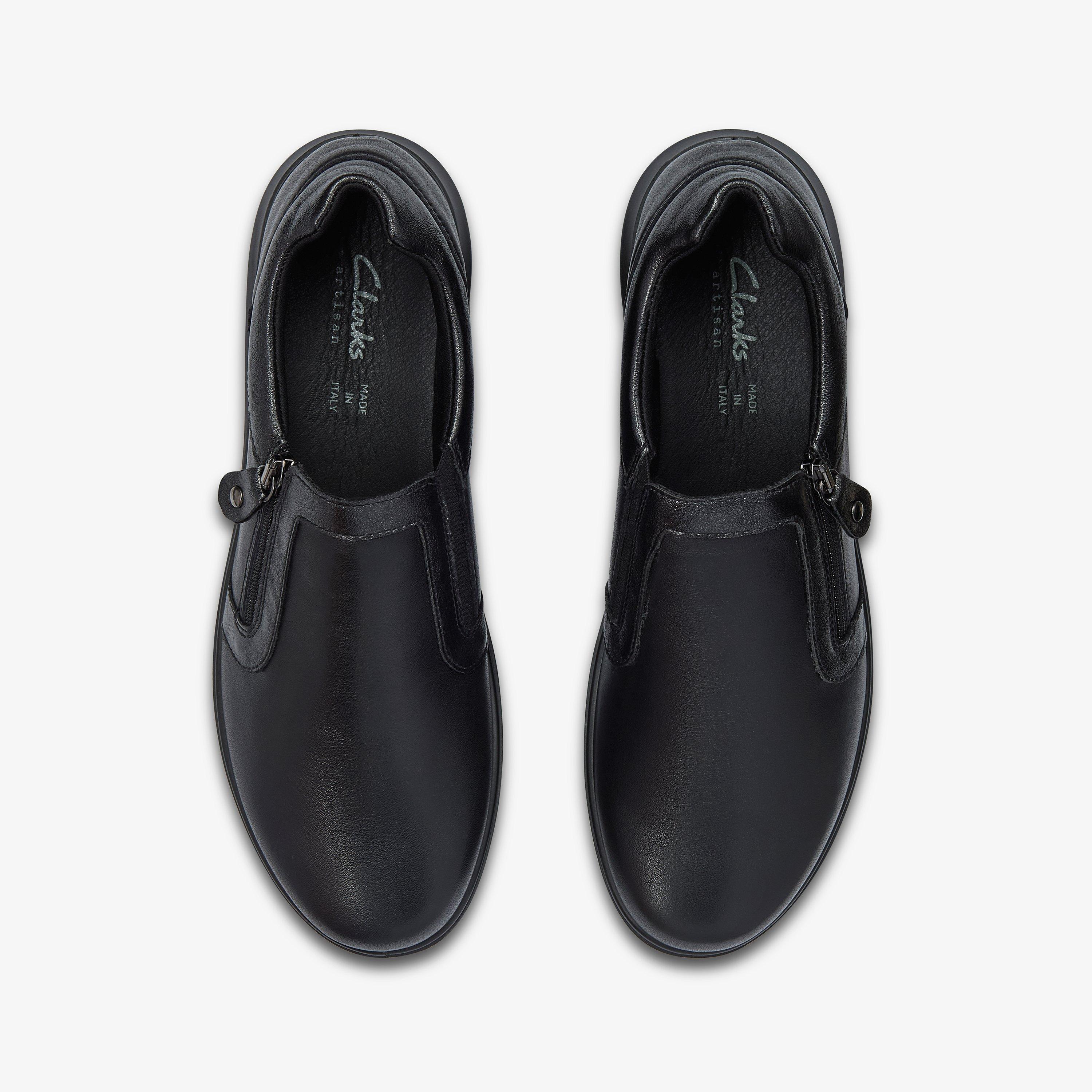 Un Bay Zip Black Leather