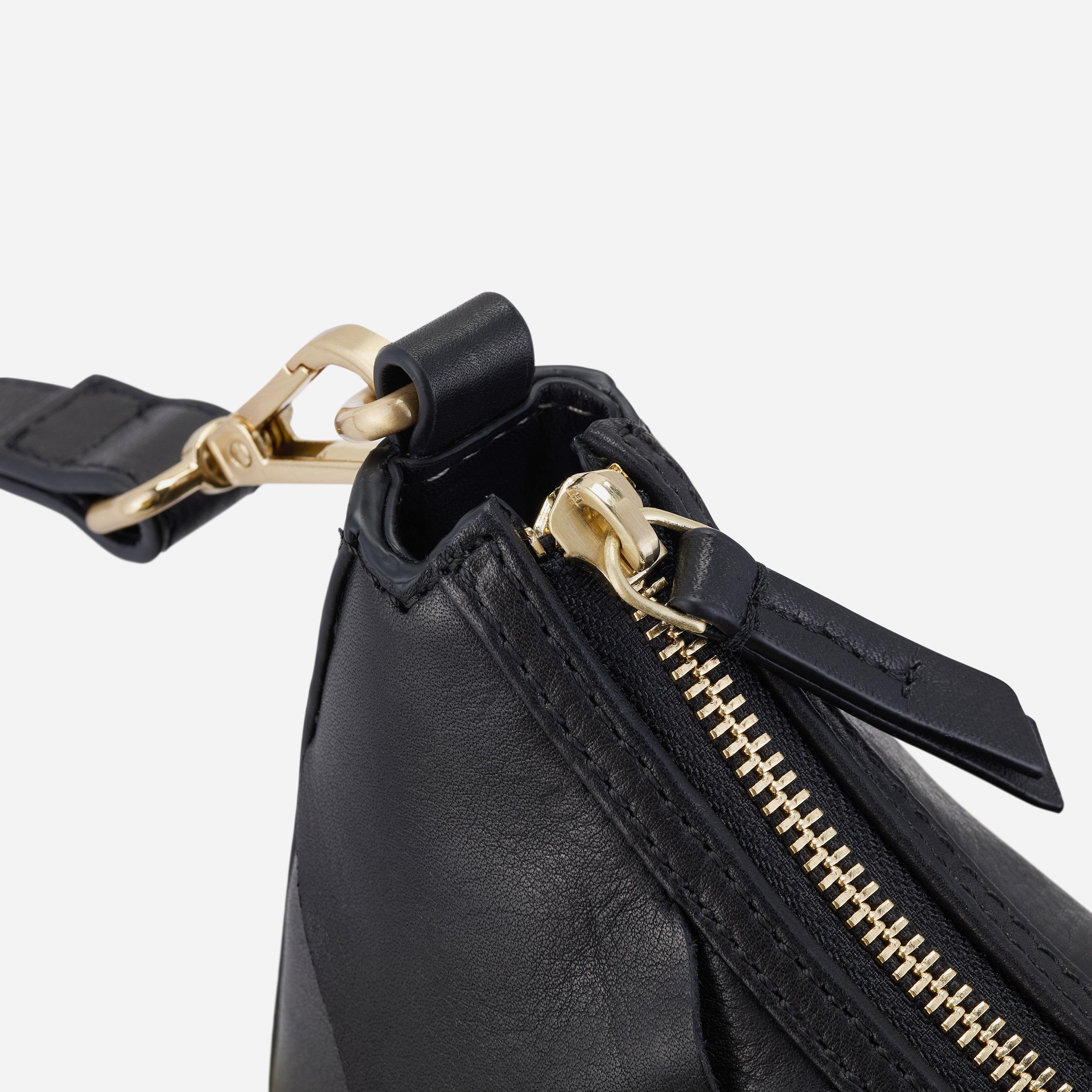 Bea Woven Cross Black Leather Cross Body Bag, view 3 of 6