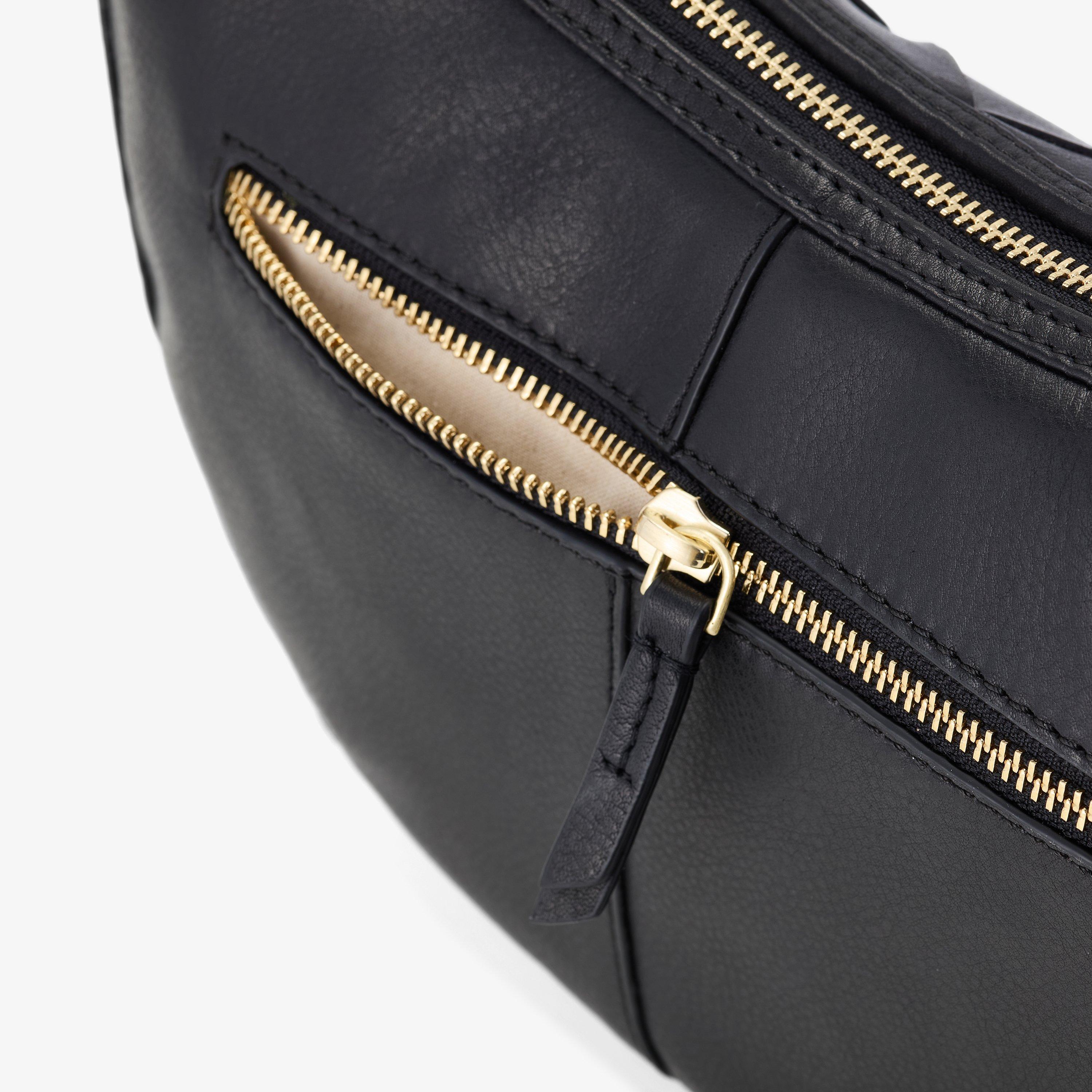Bea Woven Cross Black Leather Cross Body Bag, view 4 of 6