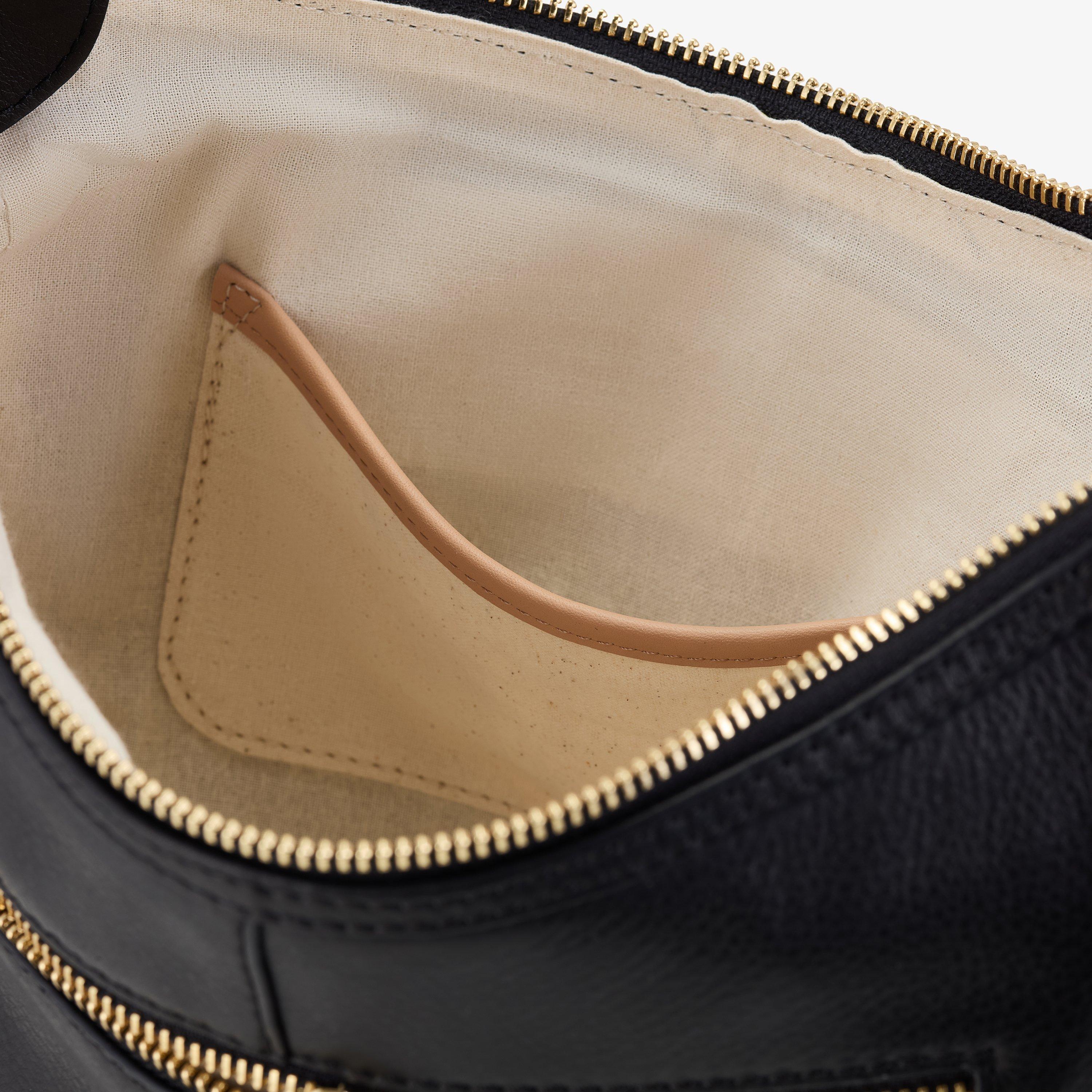 Bea Woven Cross Black Leather Cross Body Bag, view 5 of 6