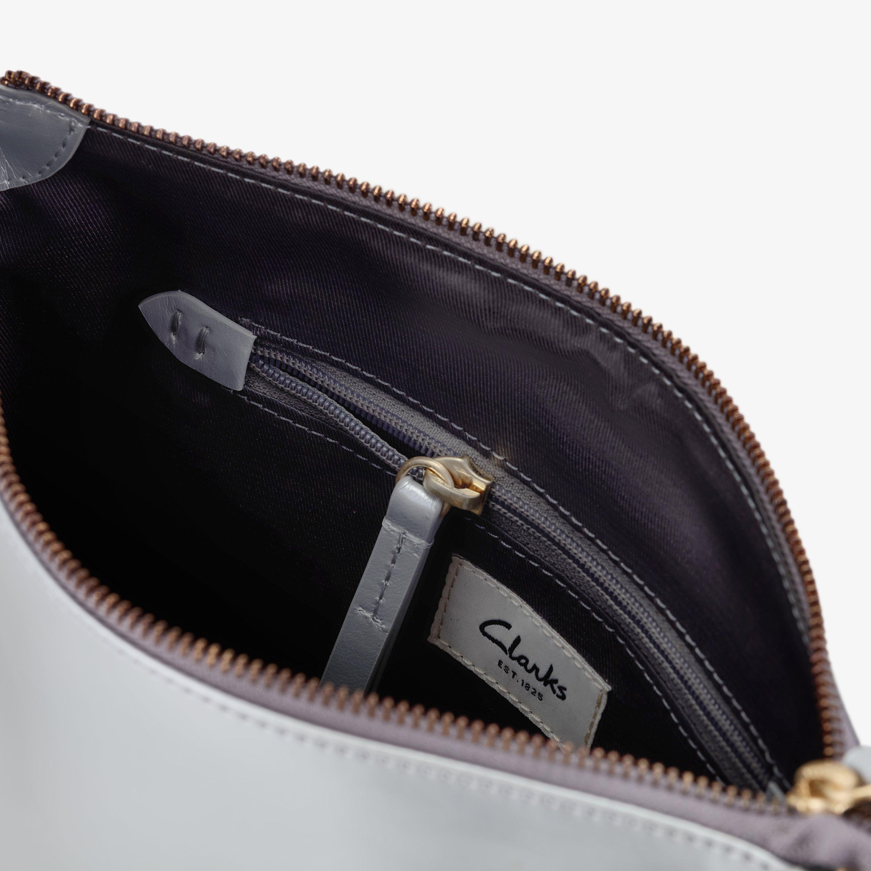 Essential Pouch Silver Metallic Clutch Bag Cross Body Bag, view 4 of 5