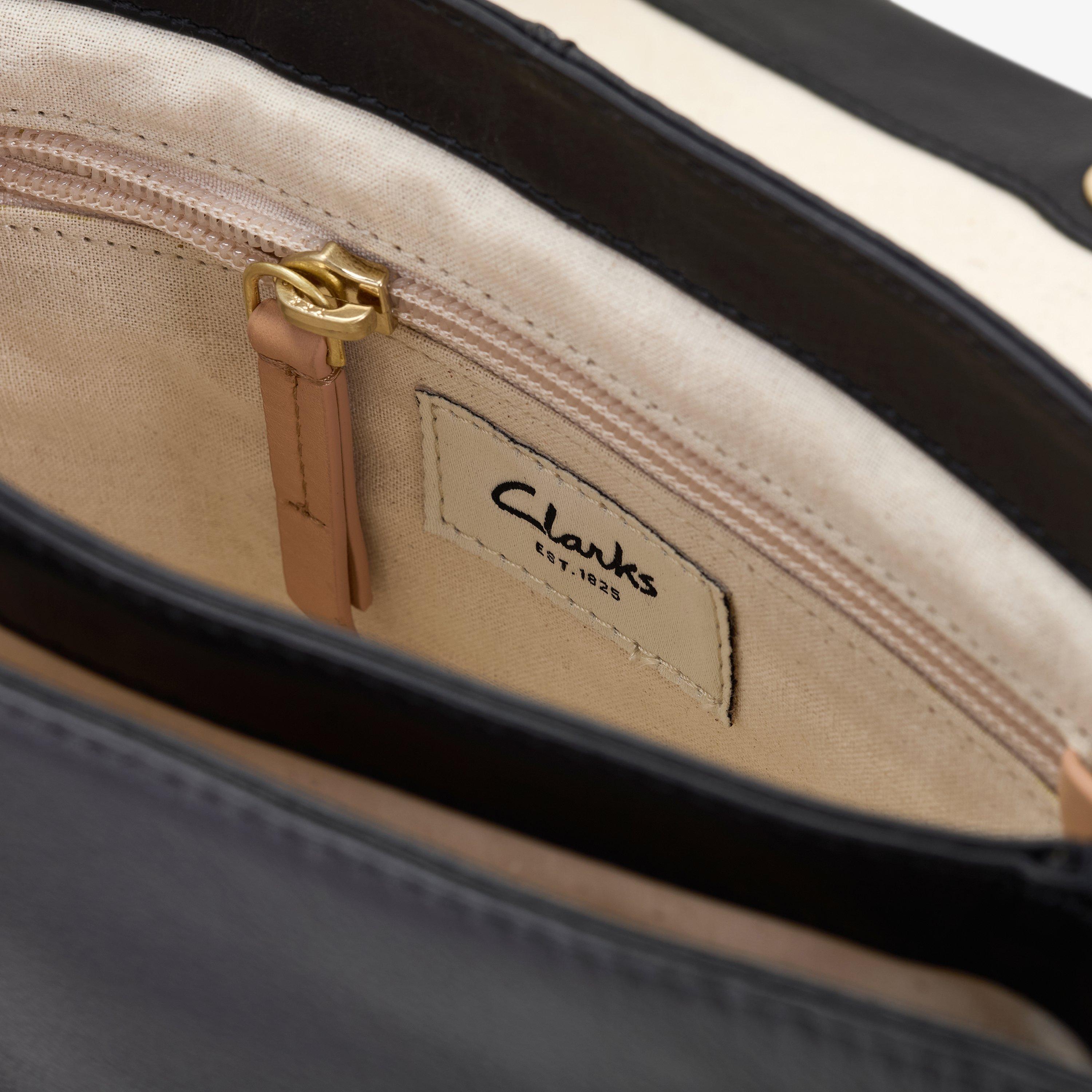 Phoebe Cross Black Leather Cross Body Bag, view 5 of 6