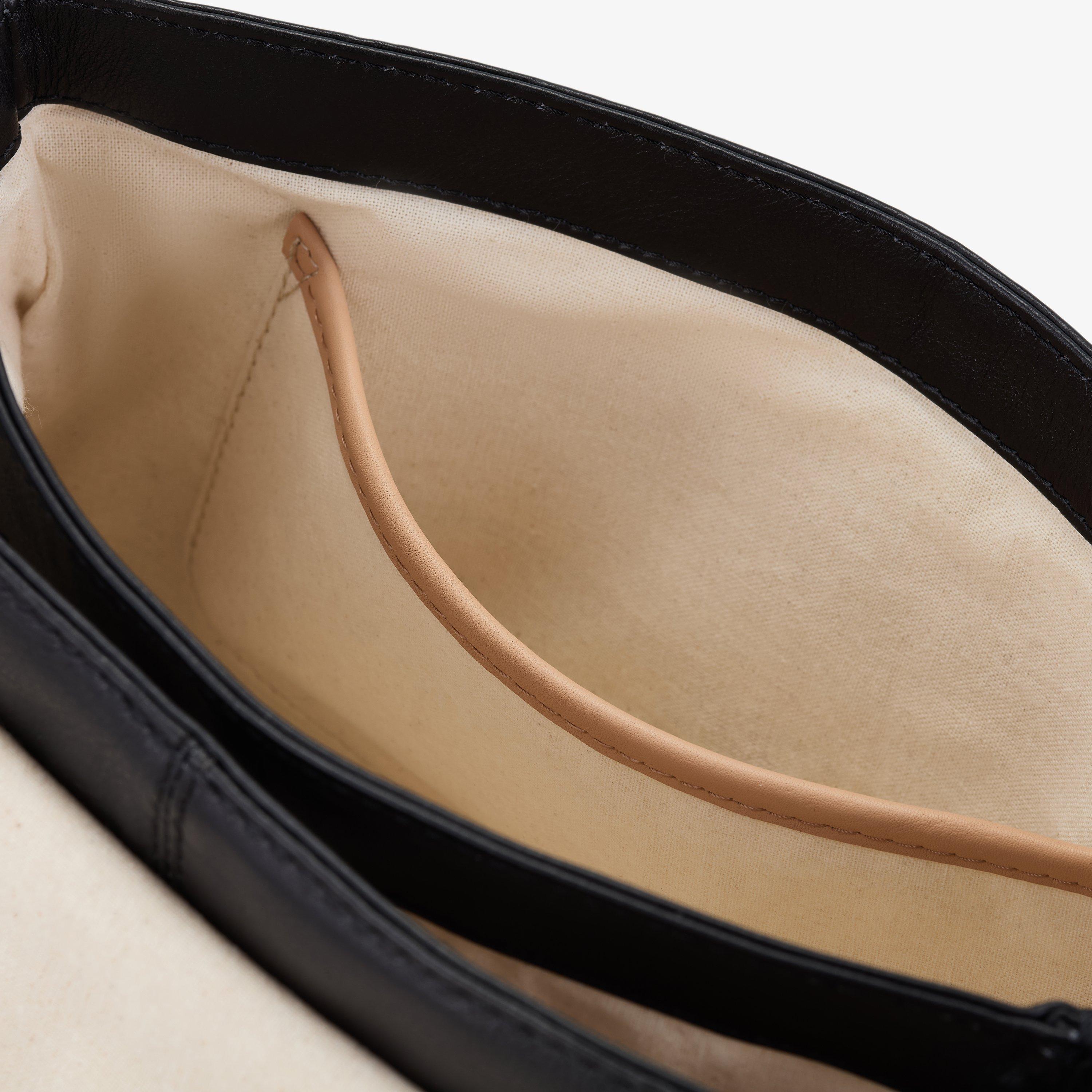 Phoebe Cross Black Leather Cross Body Bag, view 6 of 6