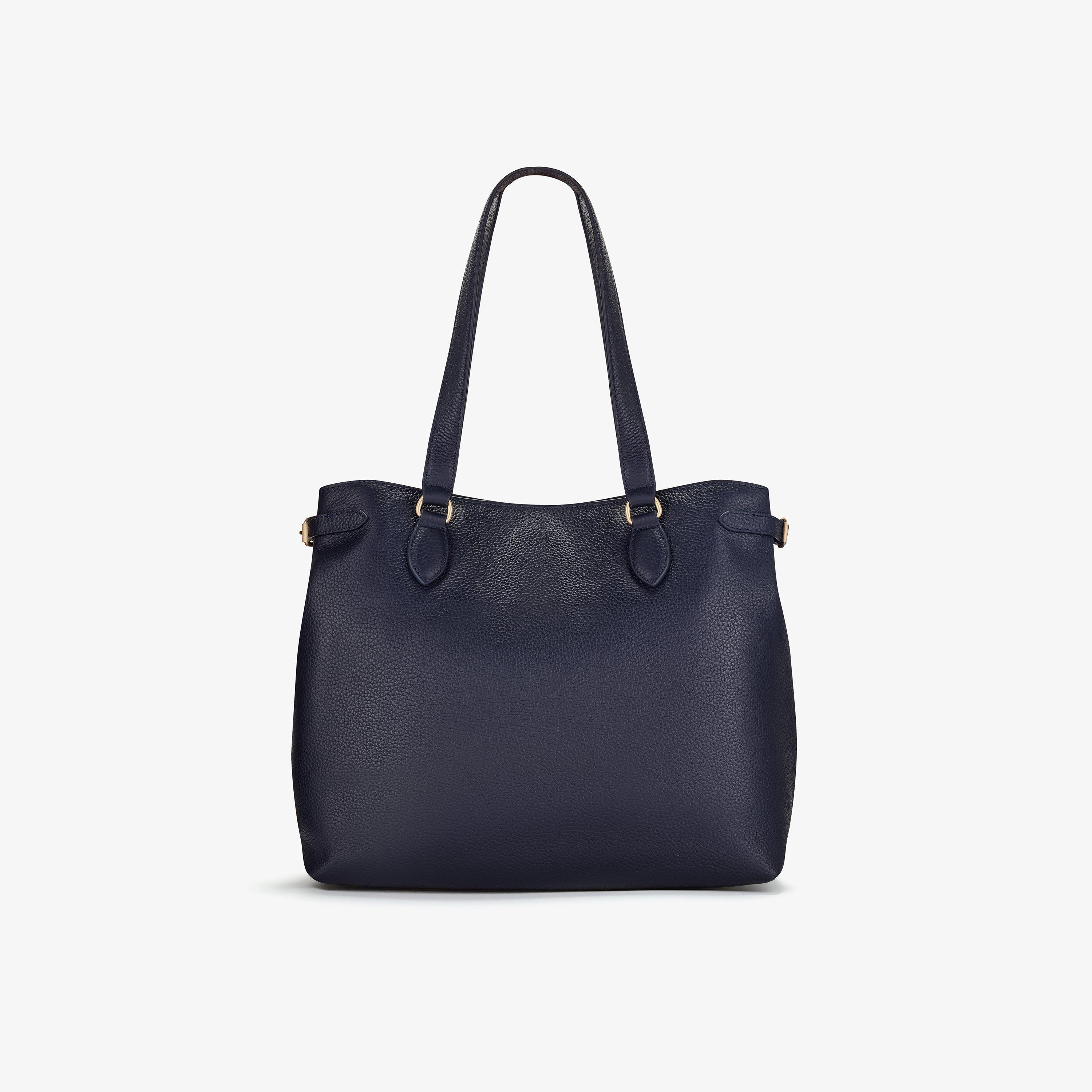 Somerley Tote Navy Leather Tote Bag Shoulder Bag, view 1 of 5