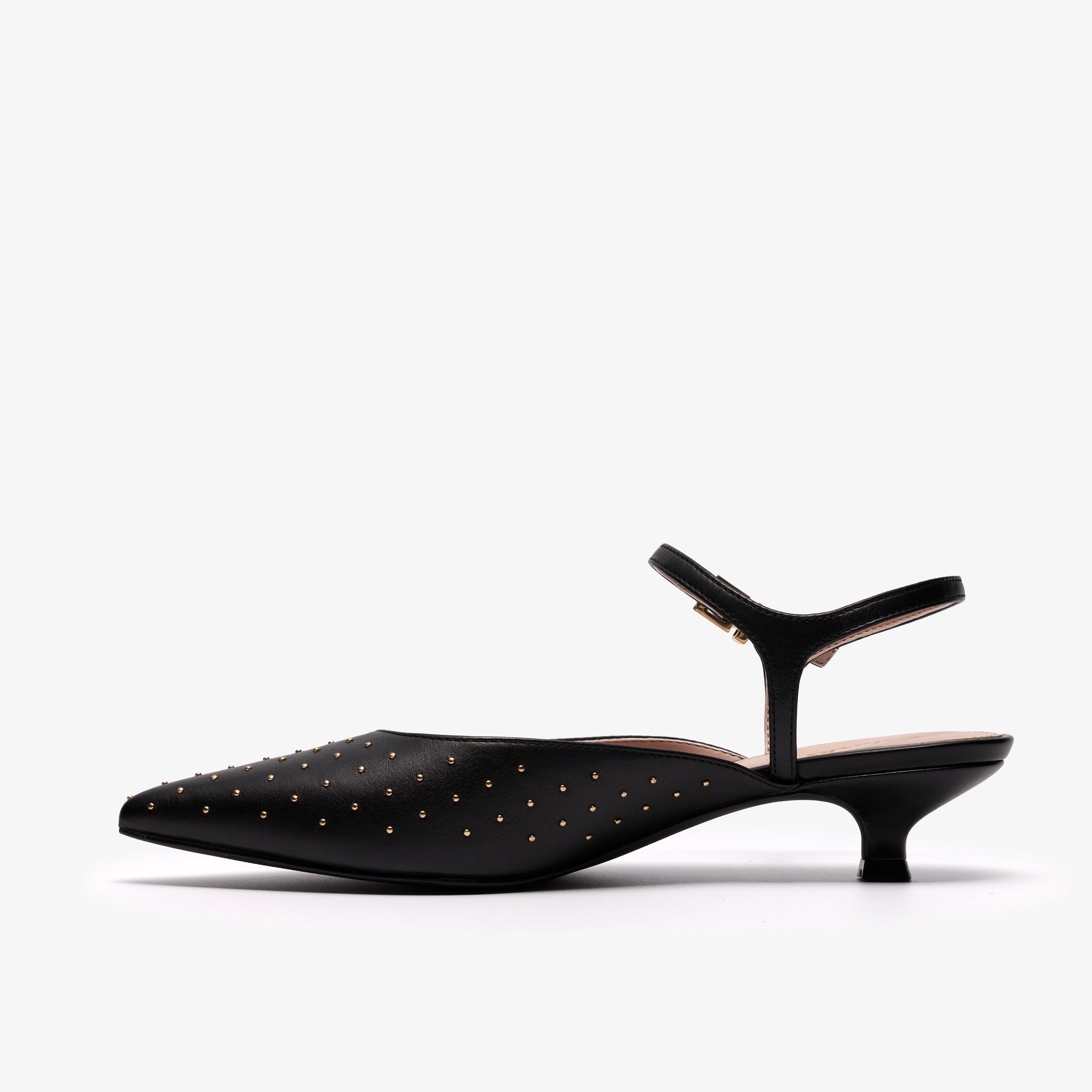 Pisa Stud Black Leather