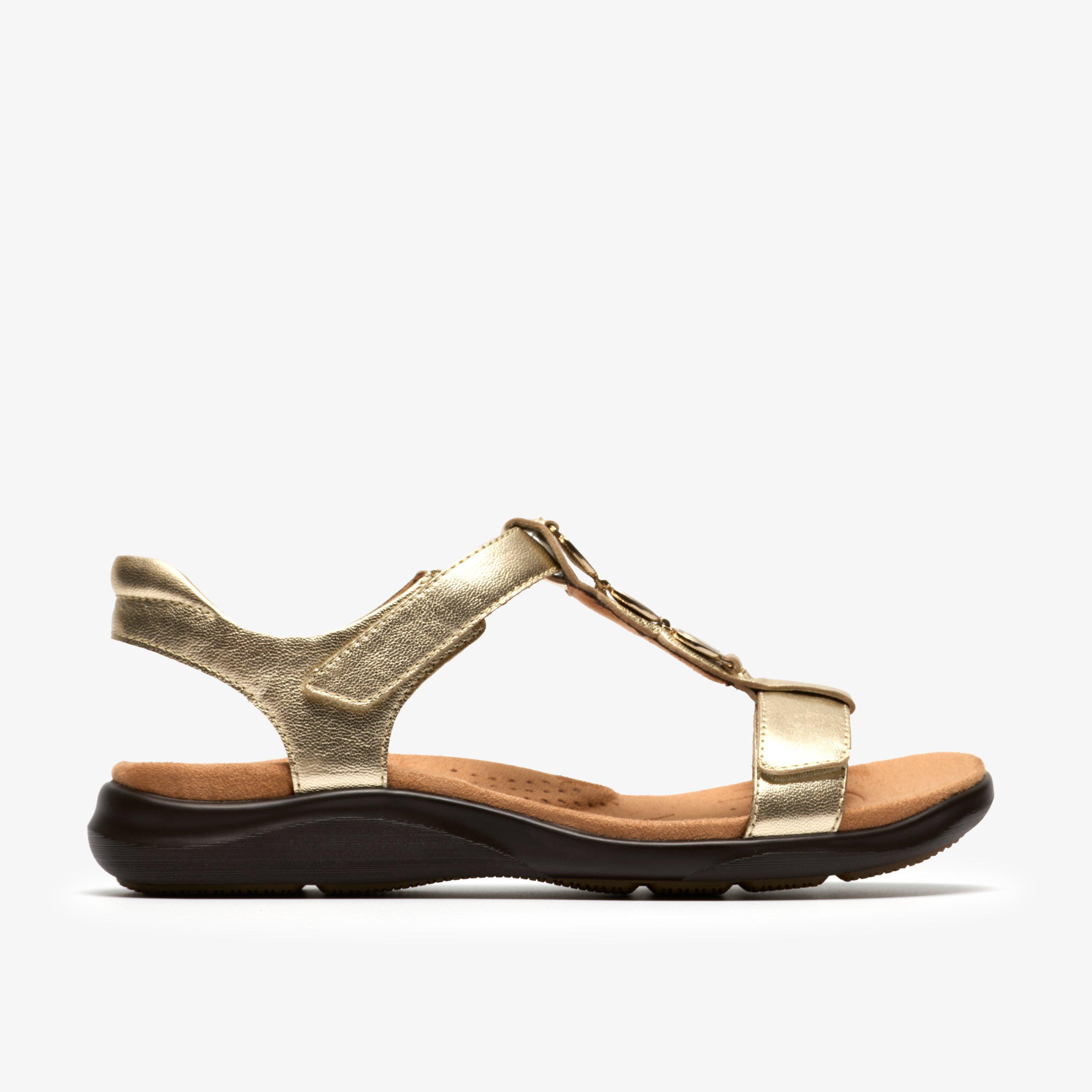 Kitly Gem Champagne Leather Flat Sandals, view 1 of 8