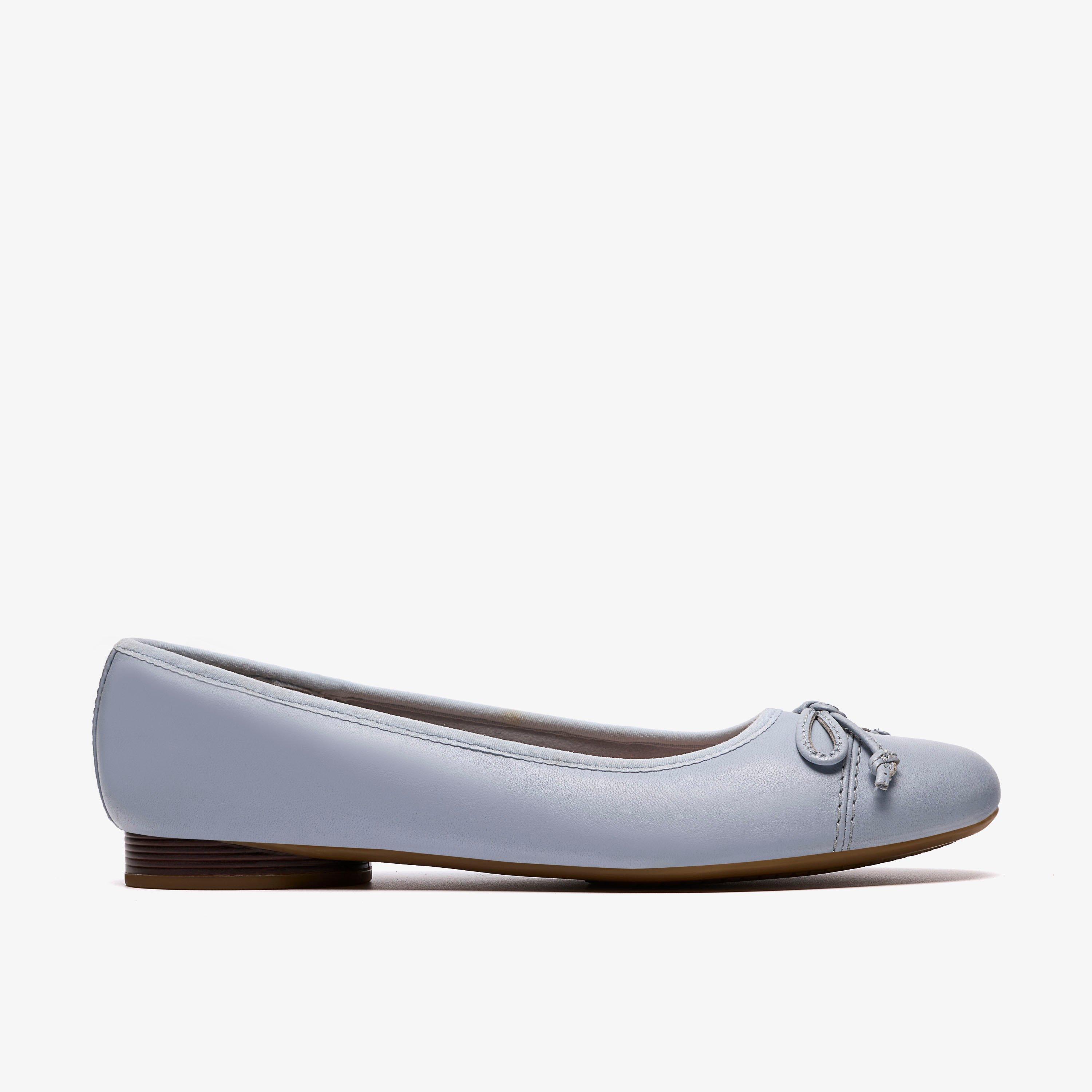 Loreleigh Rae Light Blue Leather Slip Ons Ballerina, view 1 of 6