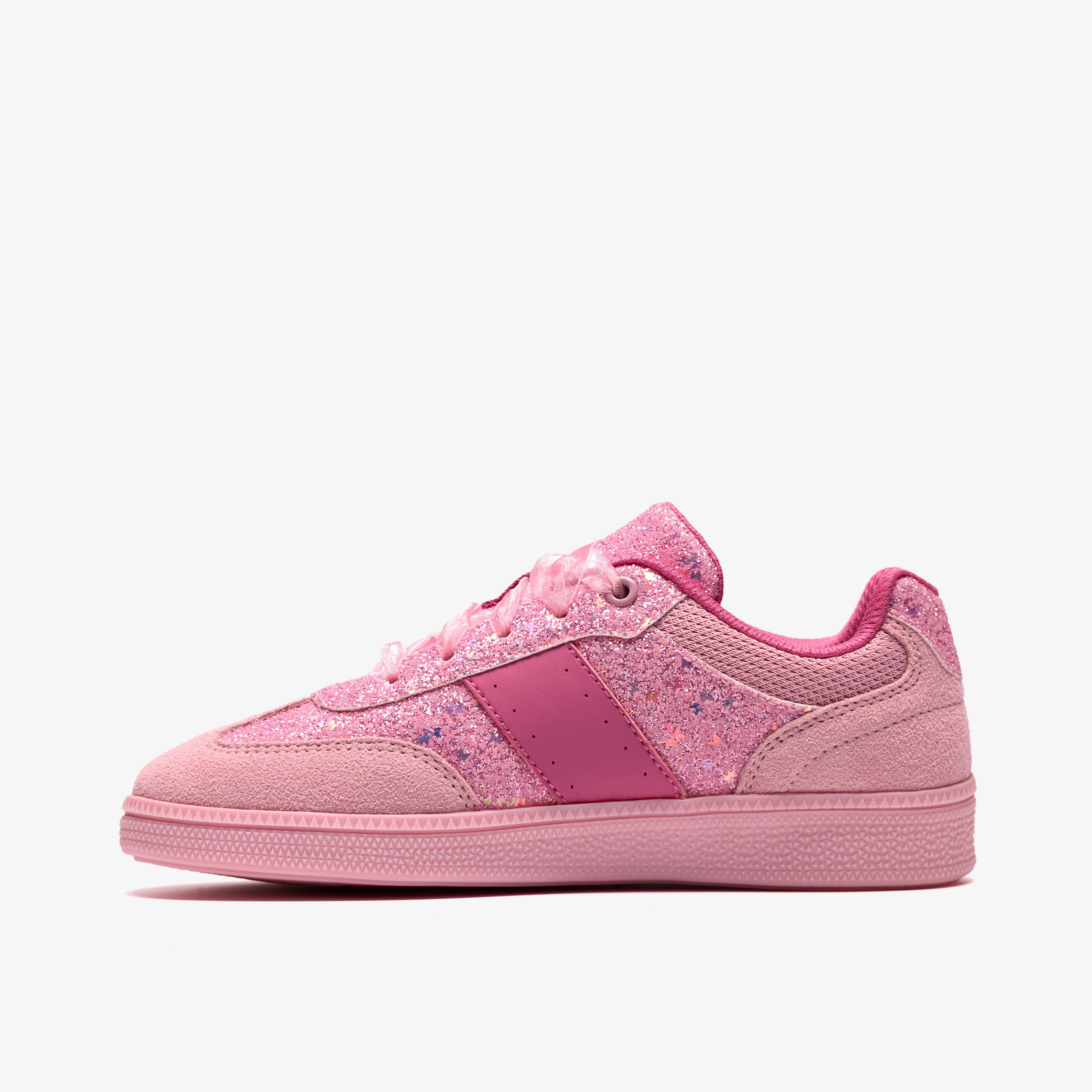 Cypress Lace Older Pink Sparkle Trainers, view 2 of 6
