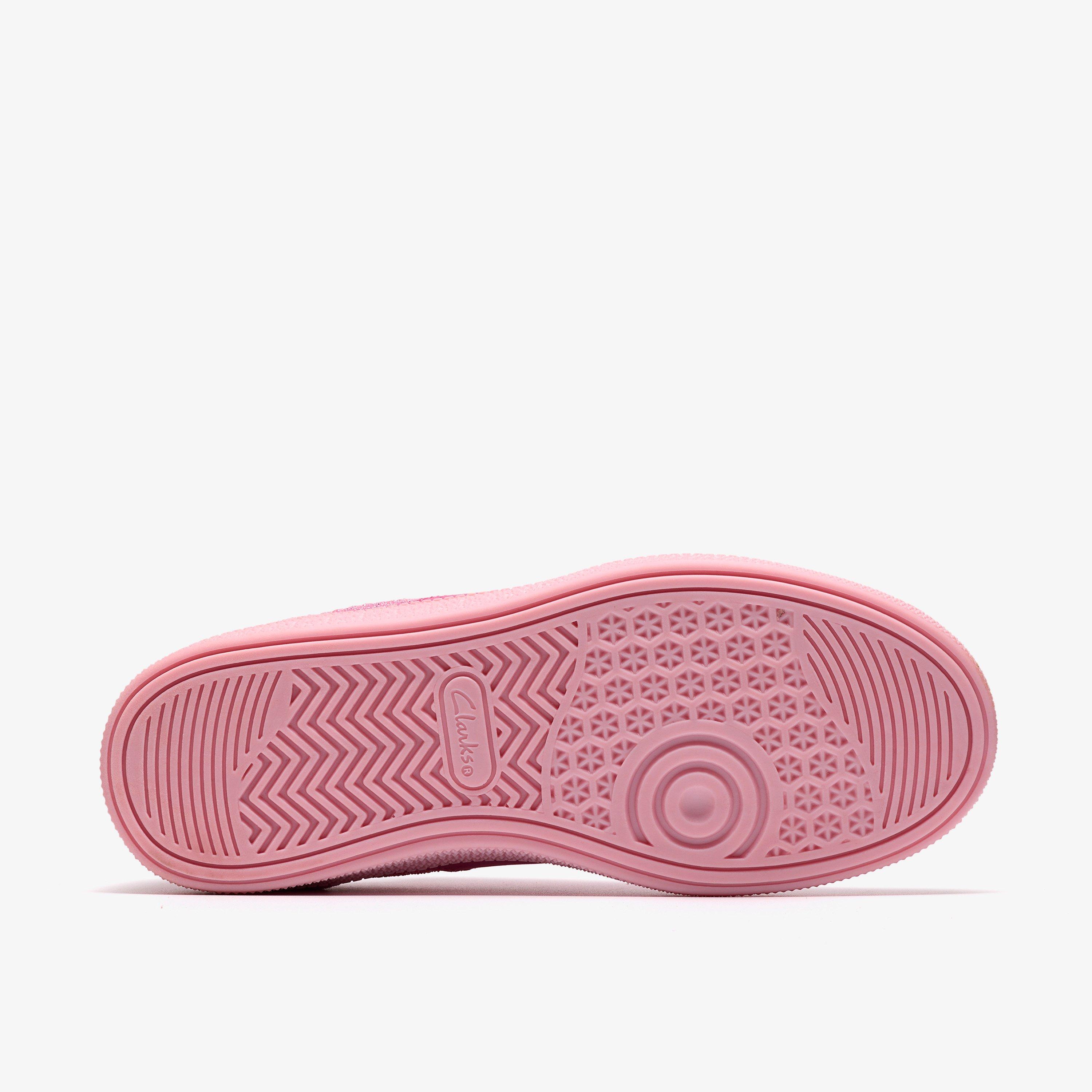 Cypress Lace Older Pink Sparkle Trainers, view 3 of 6