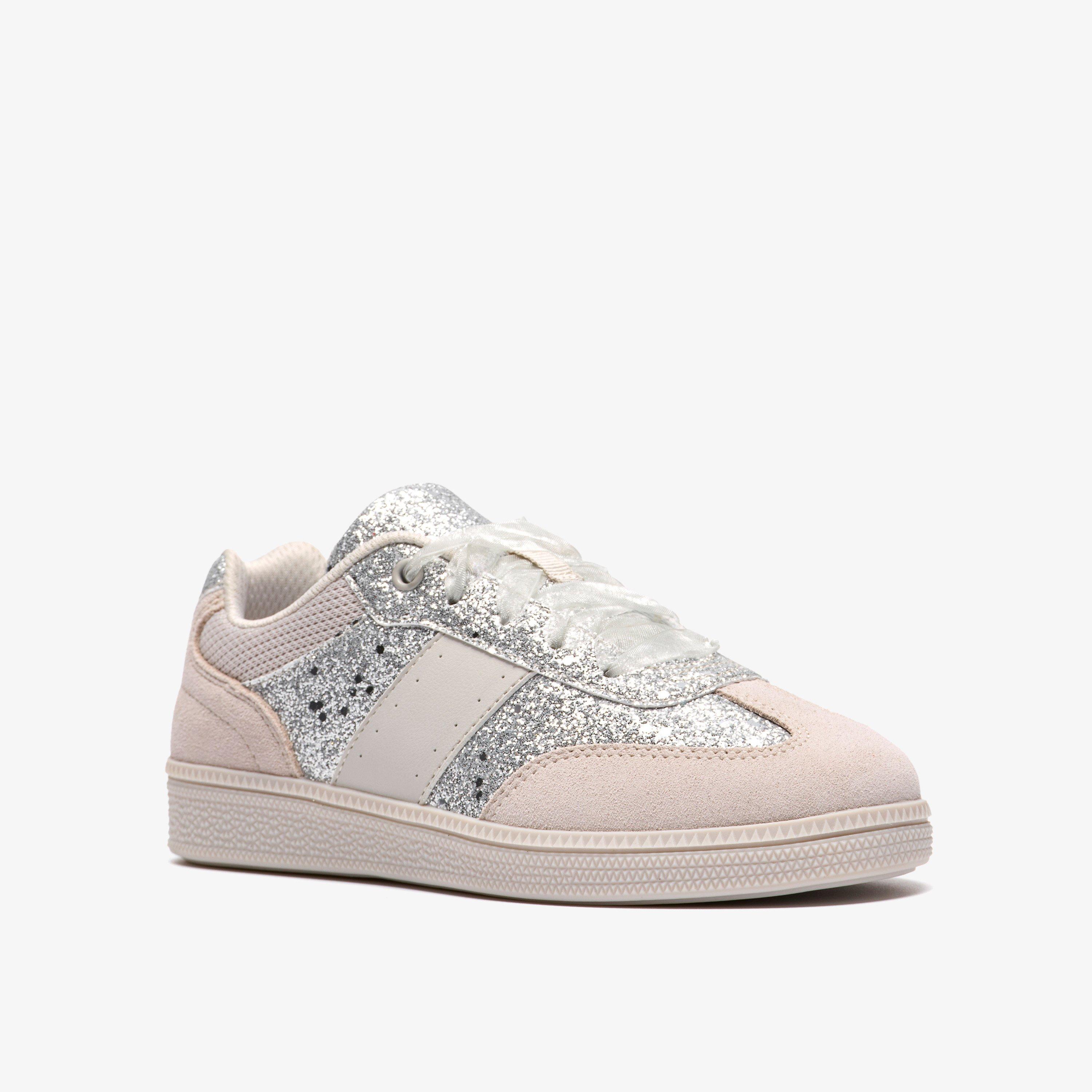 Cypress Lace Older Silver Metallic Trainers, view 4 of 6
