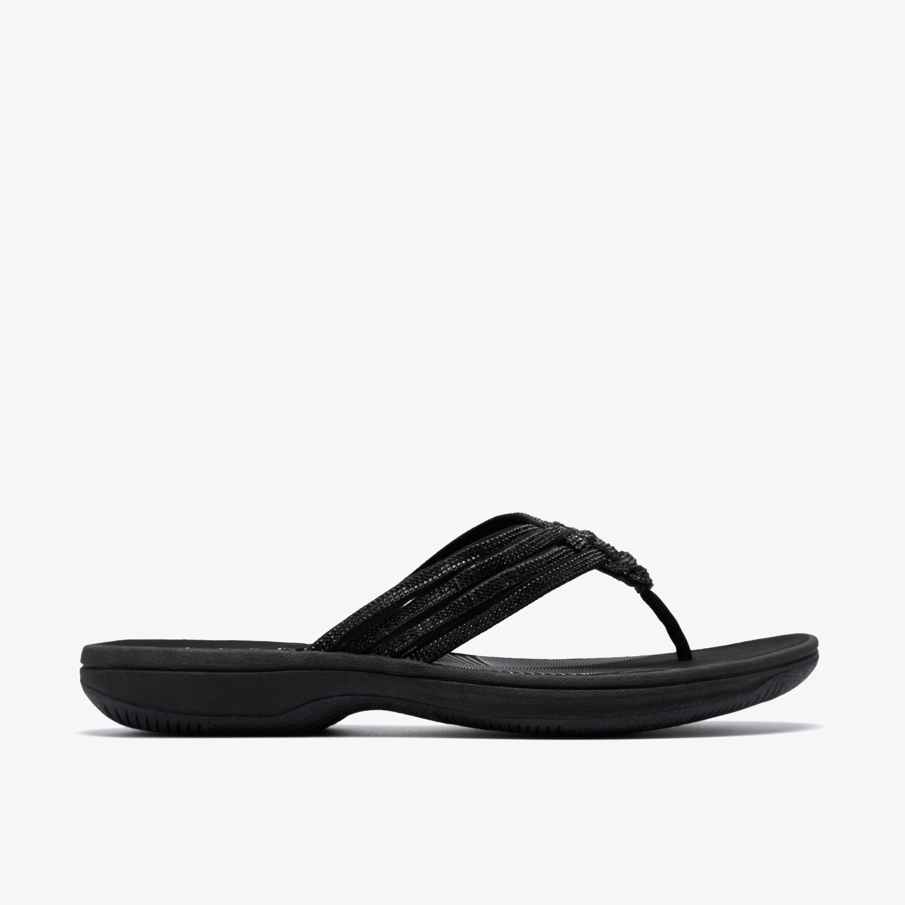 Brinkley Gem Black Flip Flop Flat Sandals, view 1 of 6