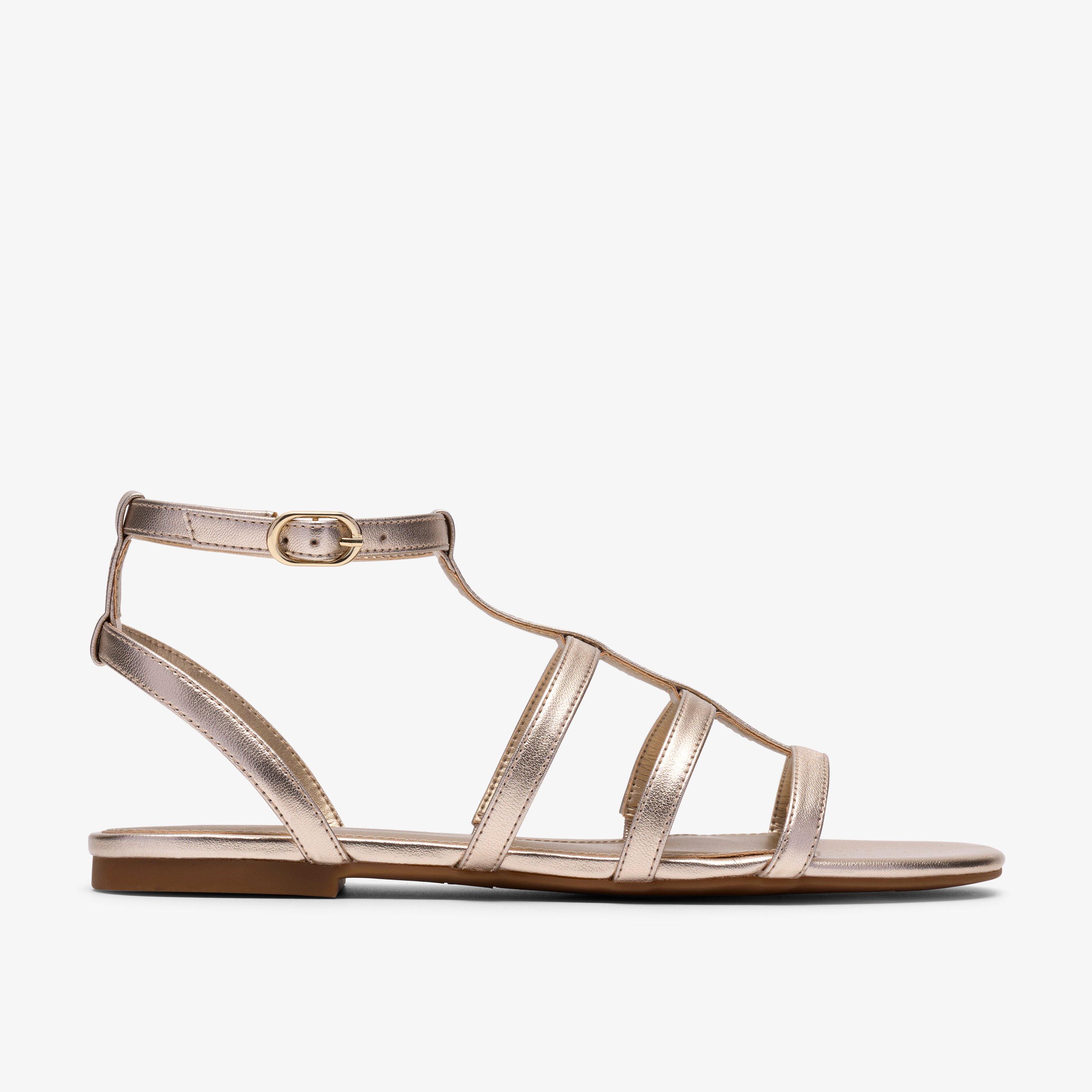 Kediri Glad Gold Flat Sandals, view 1 of 6