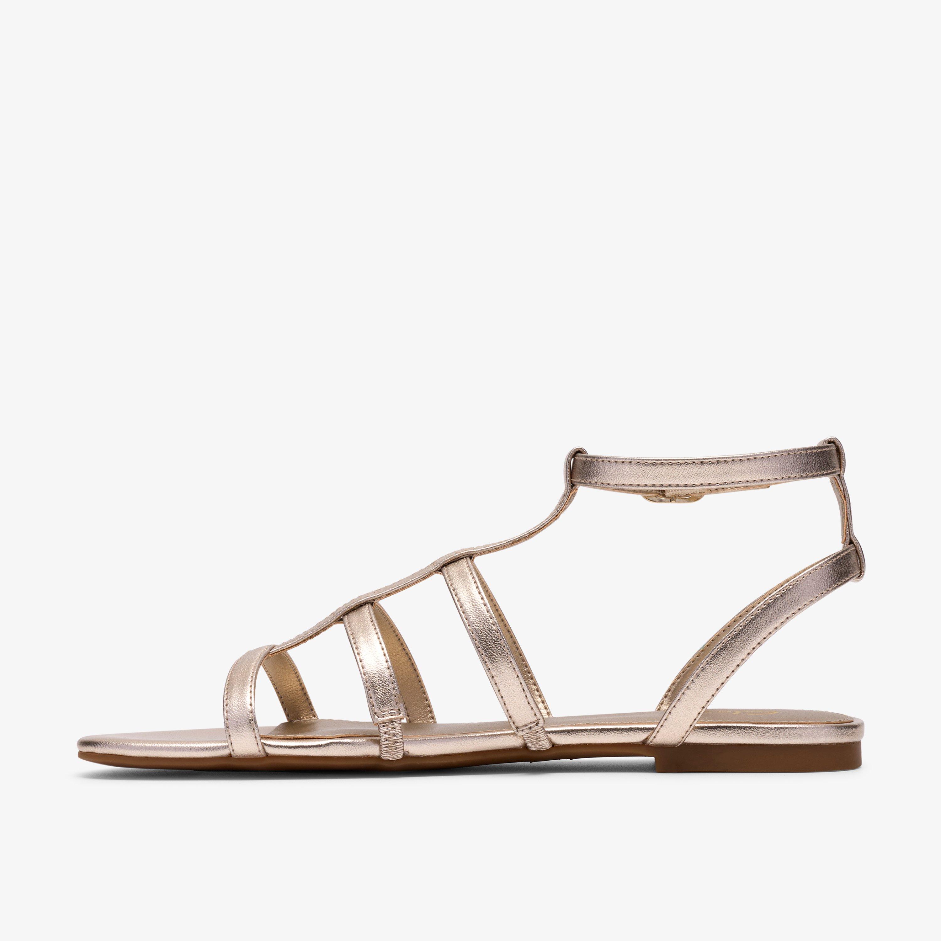 Kediri Glad Gold Flat Sandals, view 2 of 6