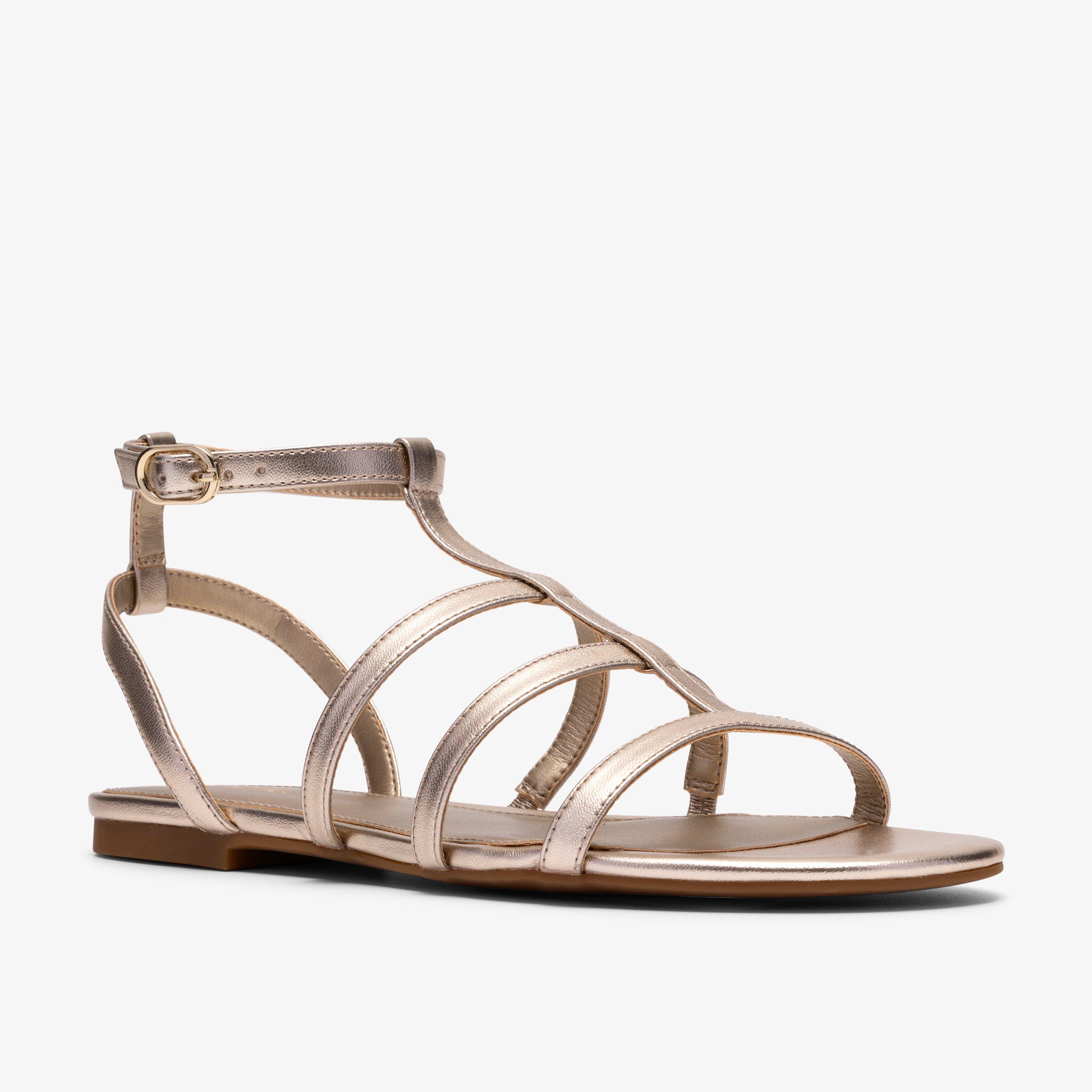 Kediri Glad Gold Flat Sandals, view 4 of 6