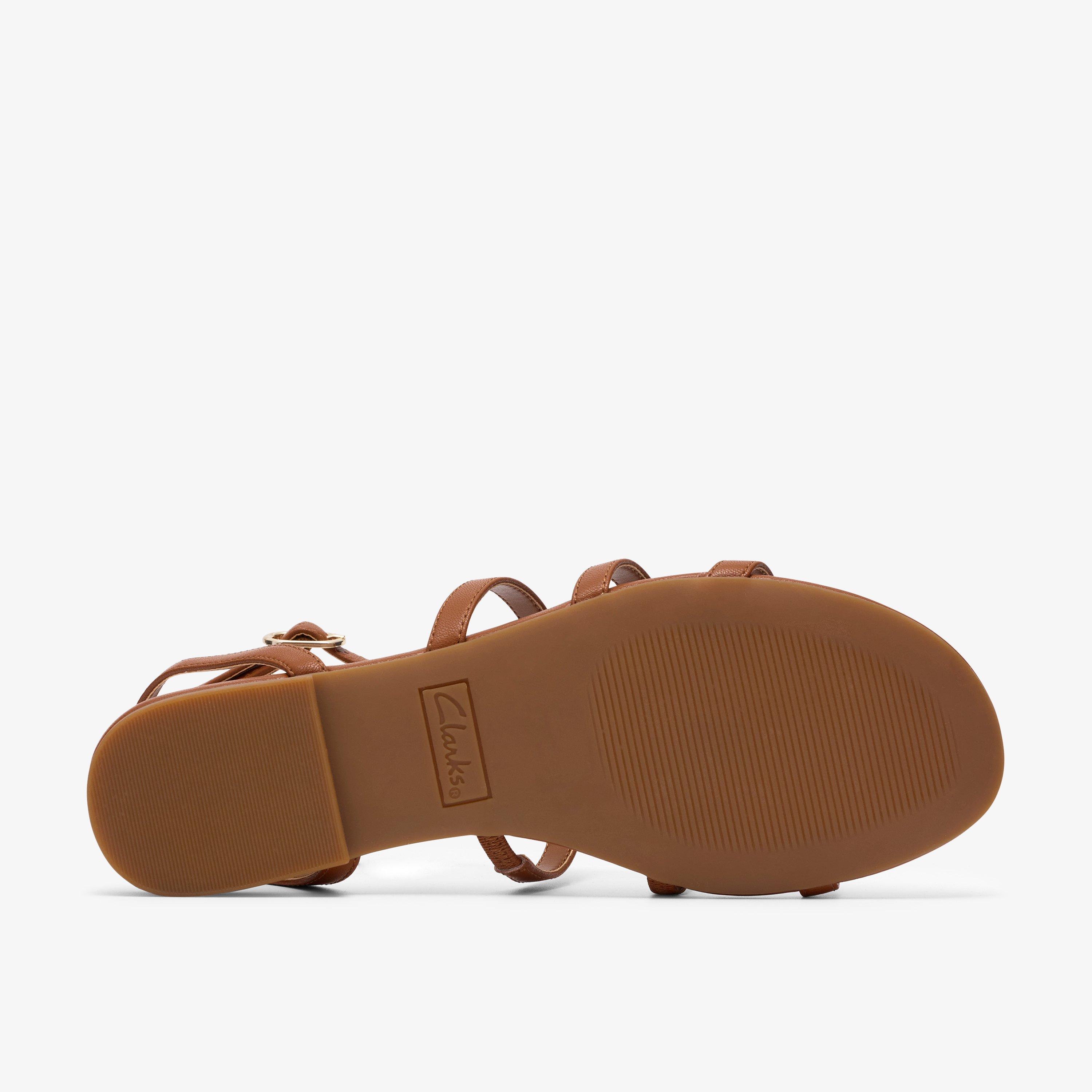 Kediri Glad Tan Flat Sandals, view 3 of 6