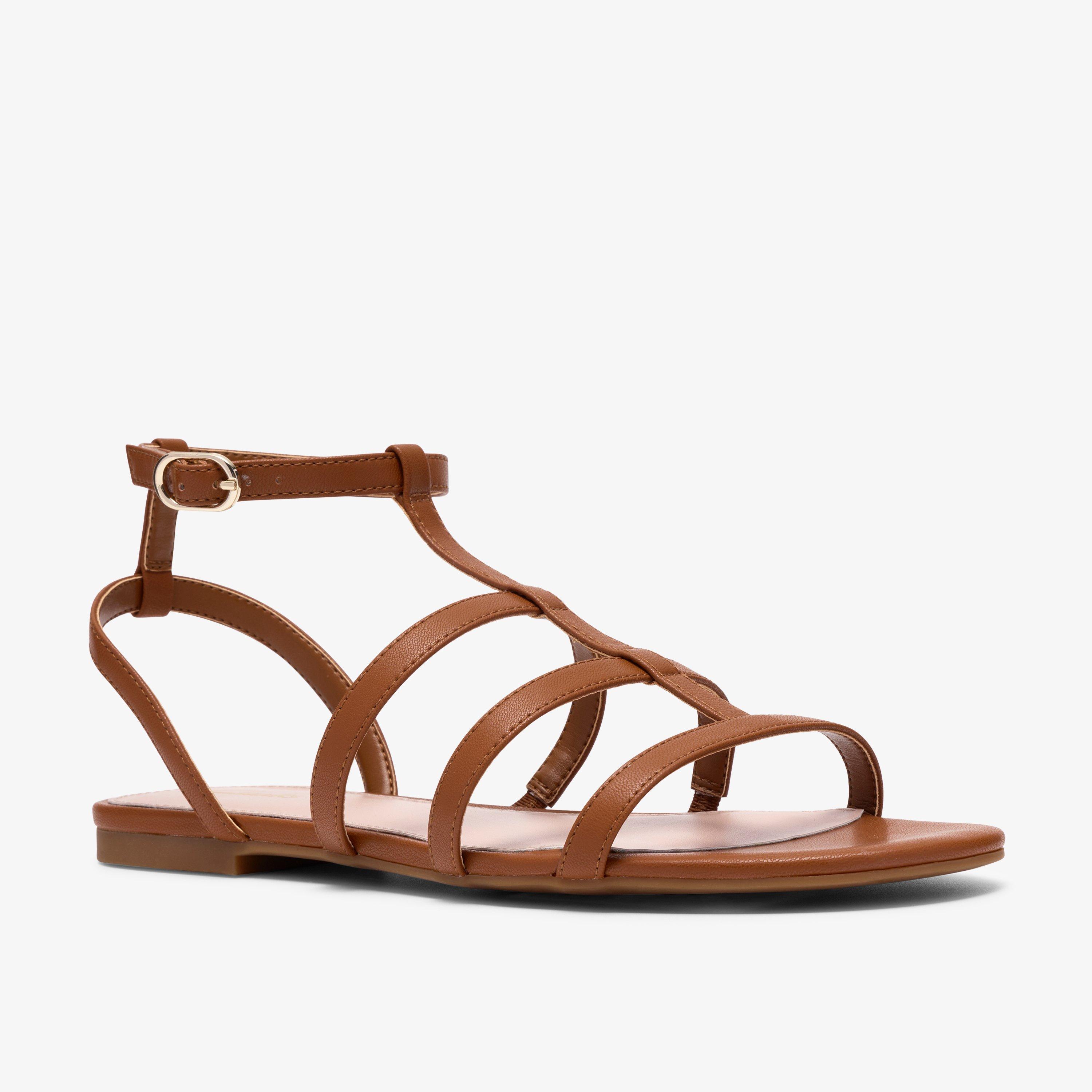 Kediri Glad Tan Flat Sandals, view 4 of 6