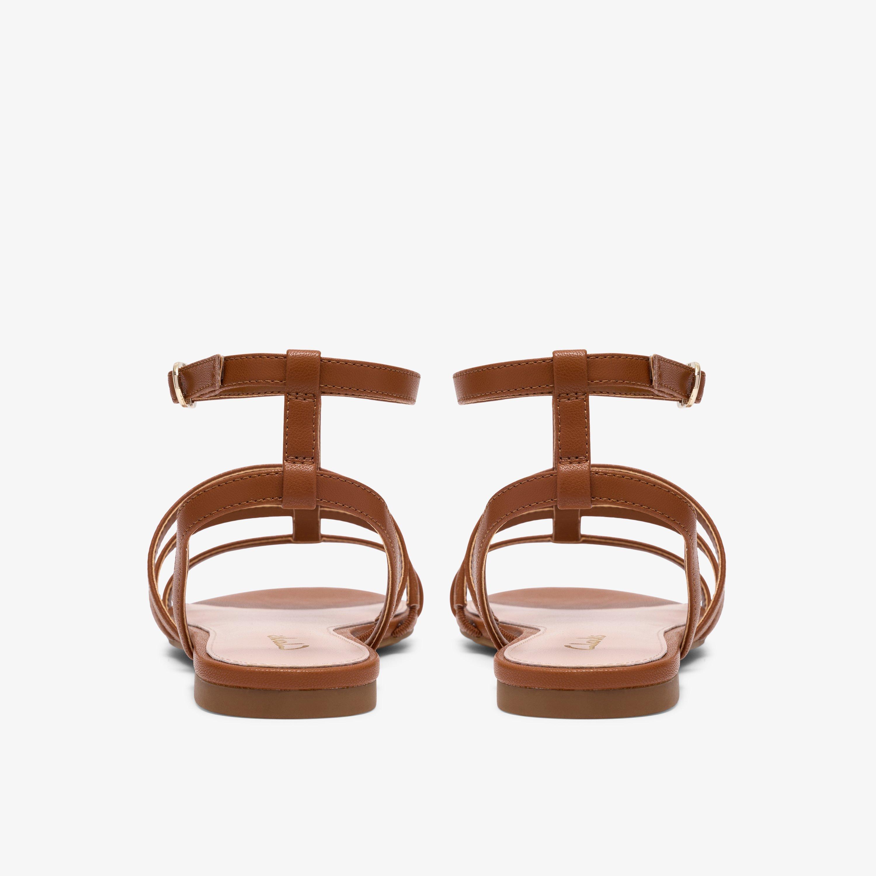 Kediri Glad Tan Flat Sandals, view 5 of 6