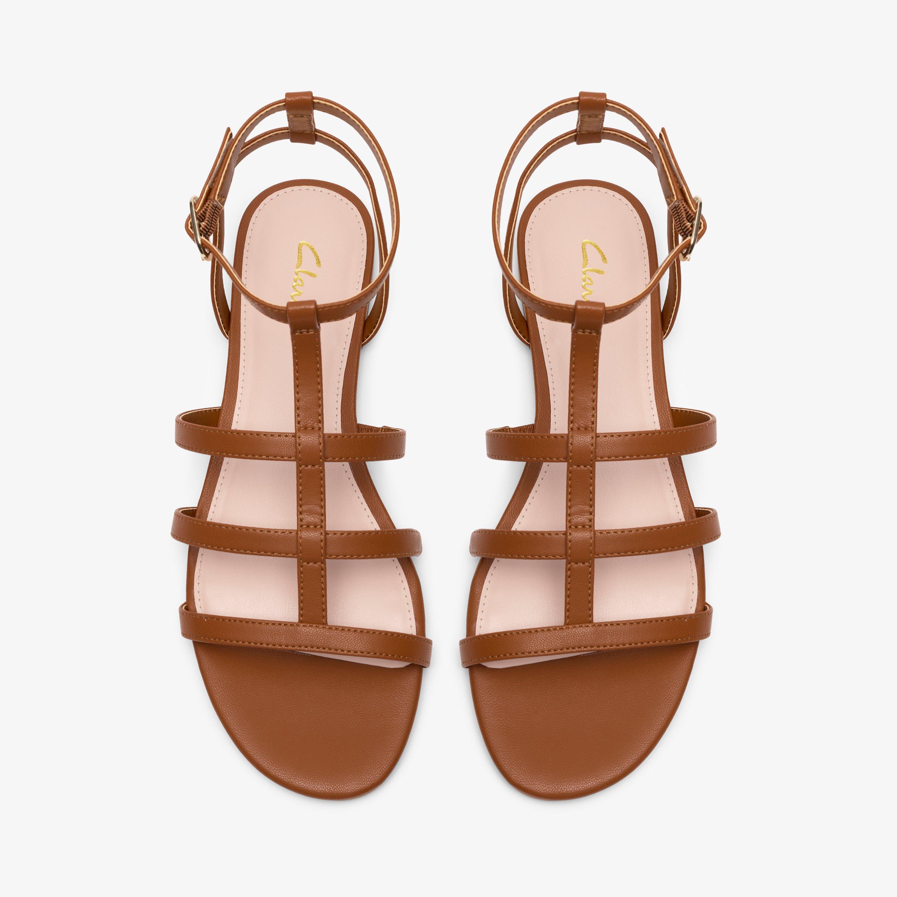 Kediri Glad Tan Flat Sandals, view 6 of 6