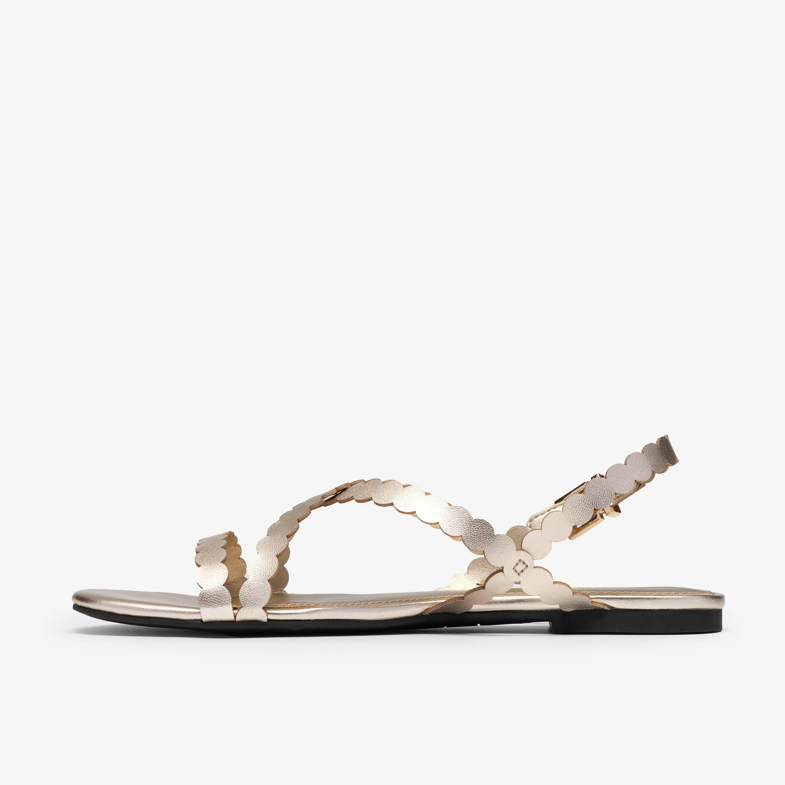 Kediri Strap Gold Flat Sandals, view 2 of 6
