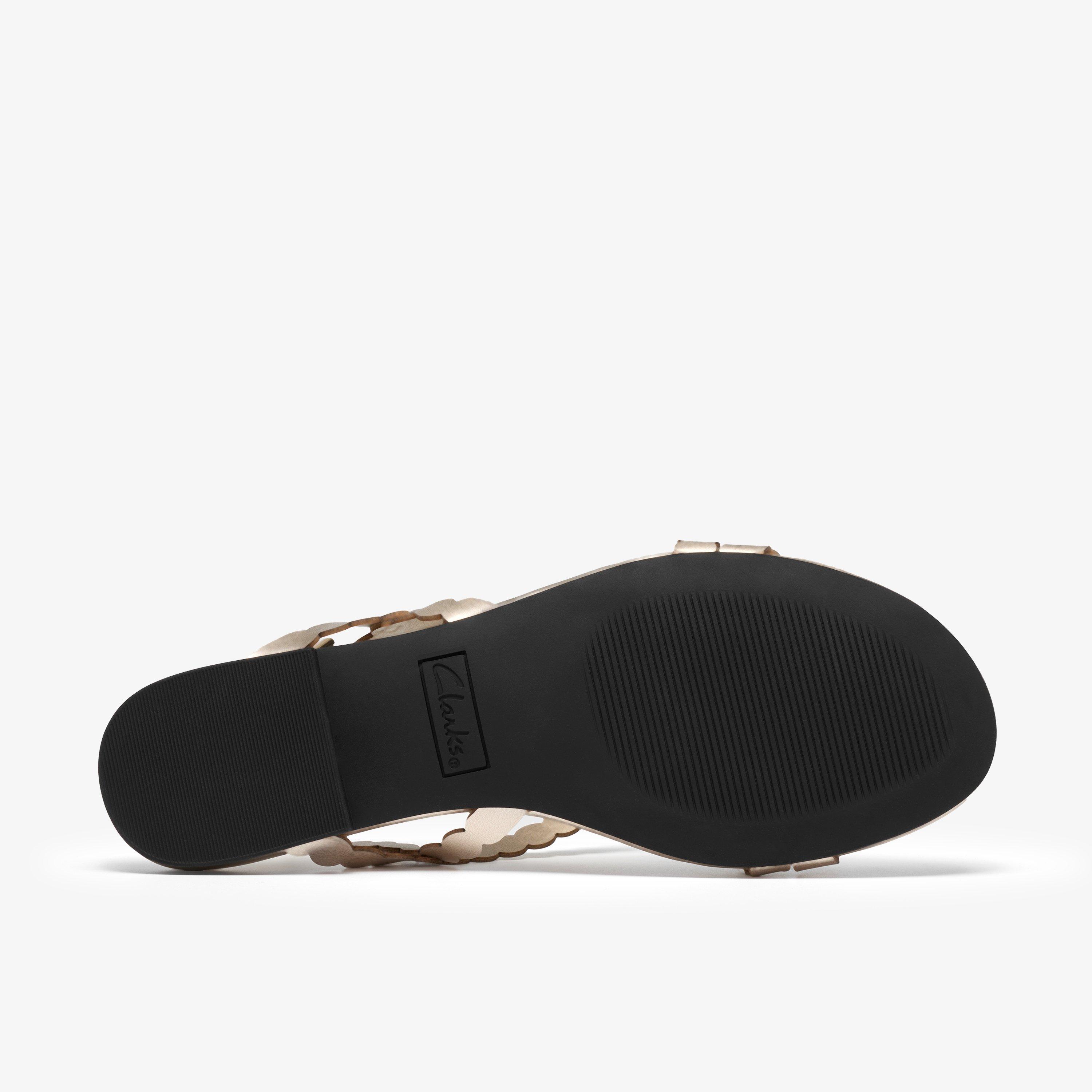 Kediri Strap Gold Flat Sandals, view 3 of 6
