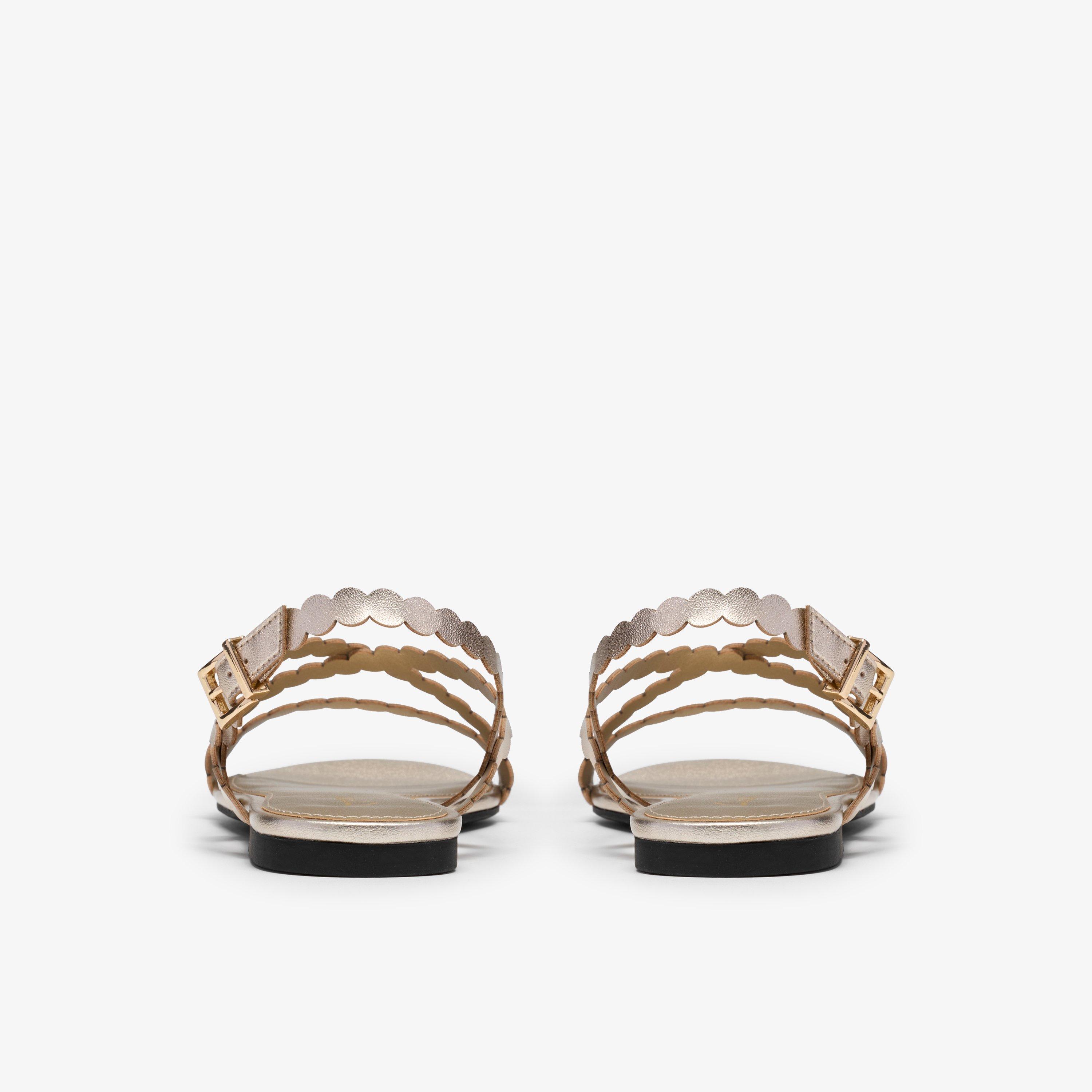Kediri Strap Gold Flat Sandals, view 5 of 6