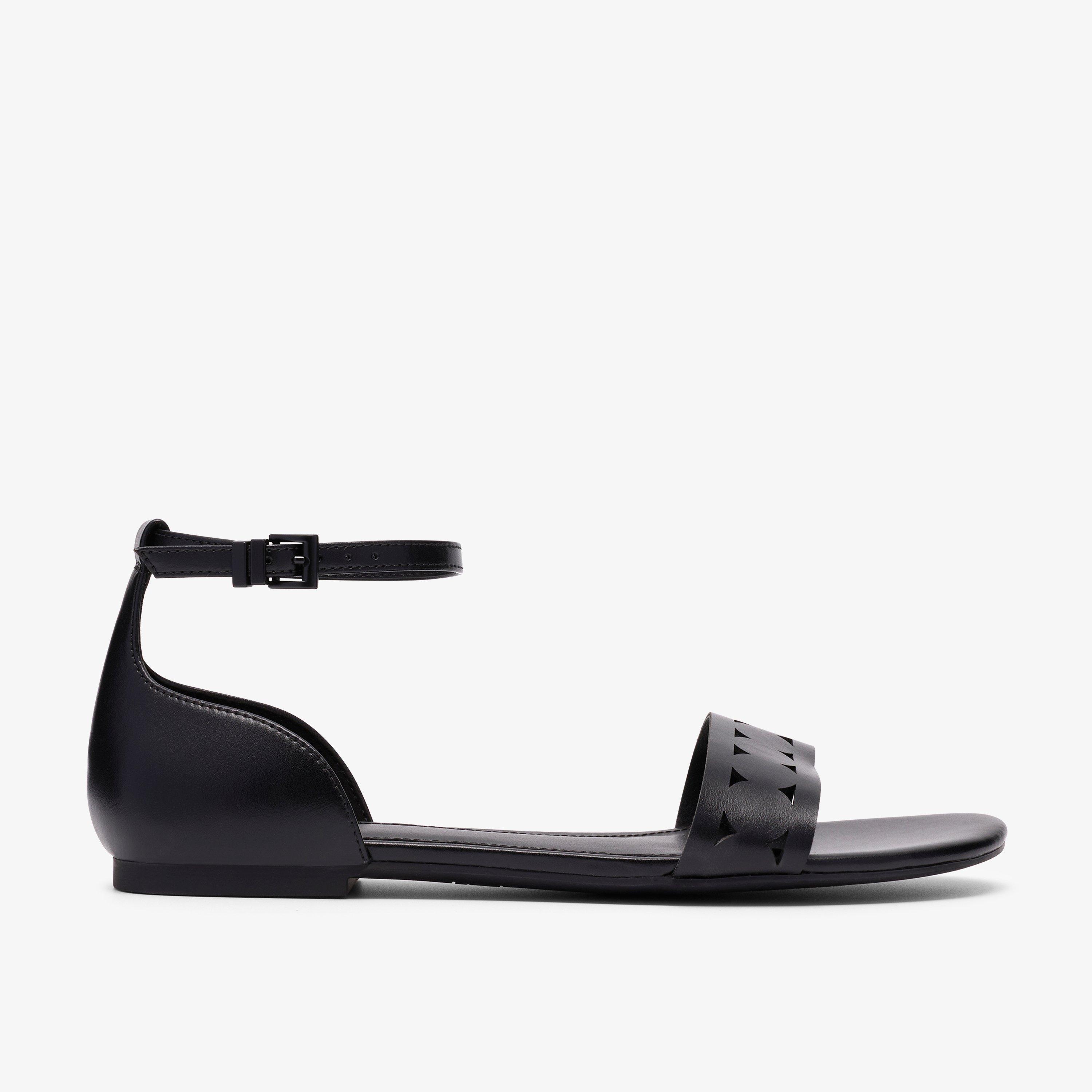 Kediri Part Black Flat Sandals, view 1 of 6
