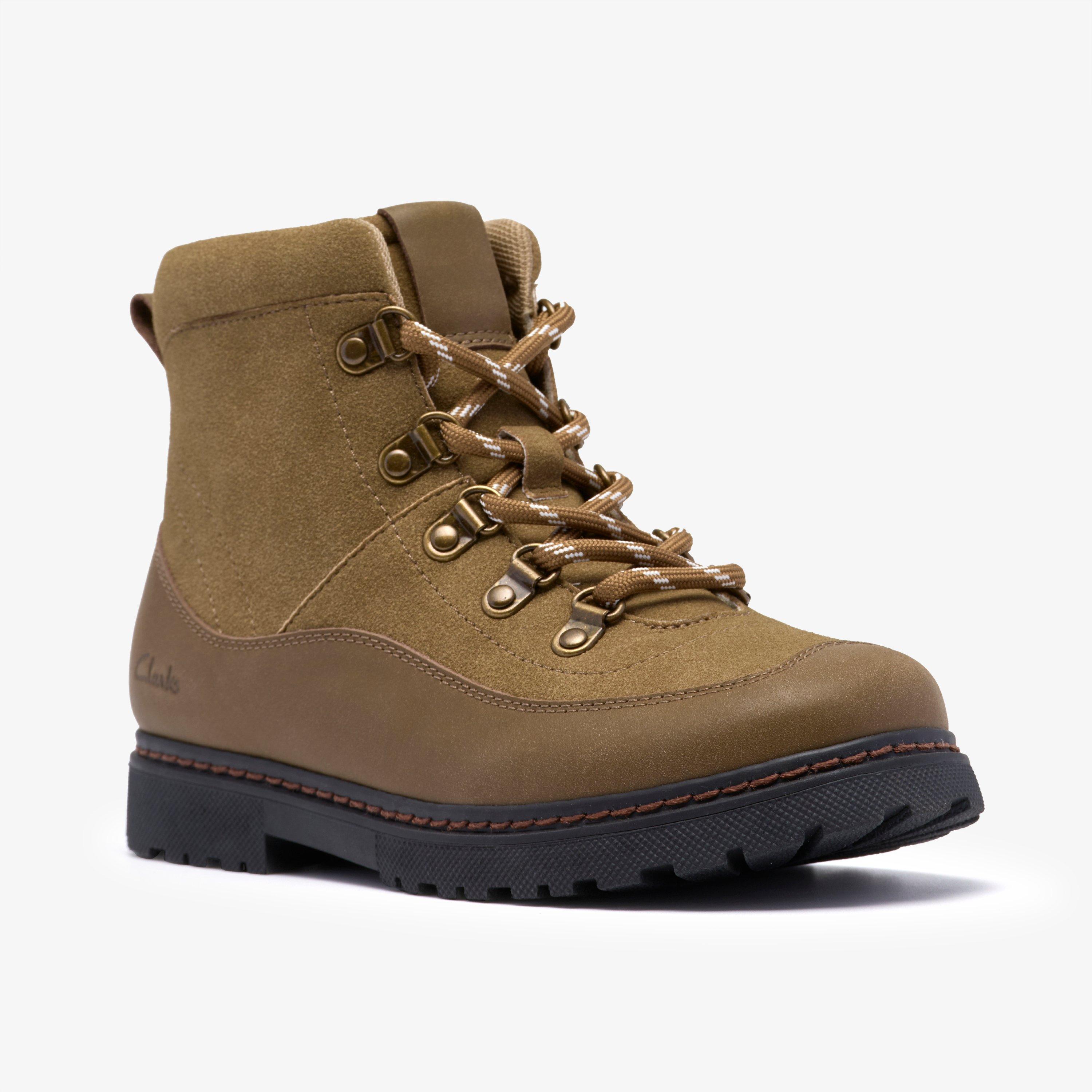 Adelaide Top Kid Khaki Ankle Boots Lace Up, view 4 of 6