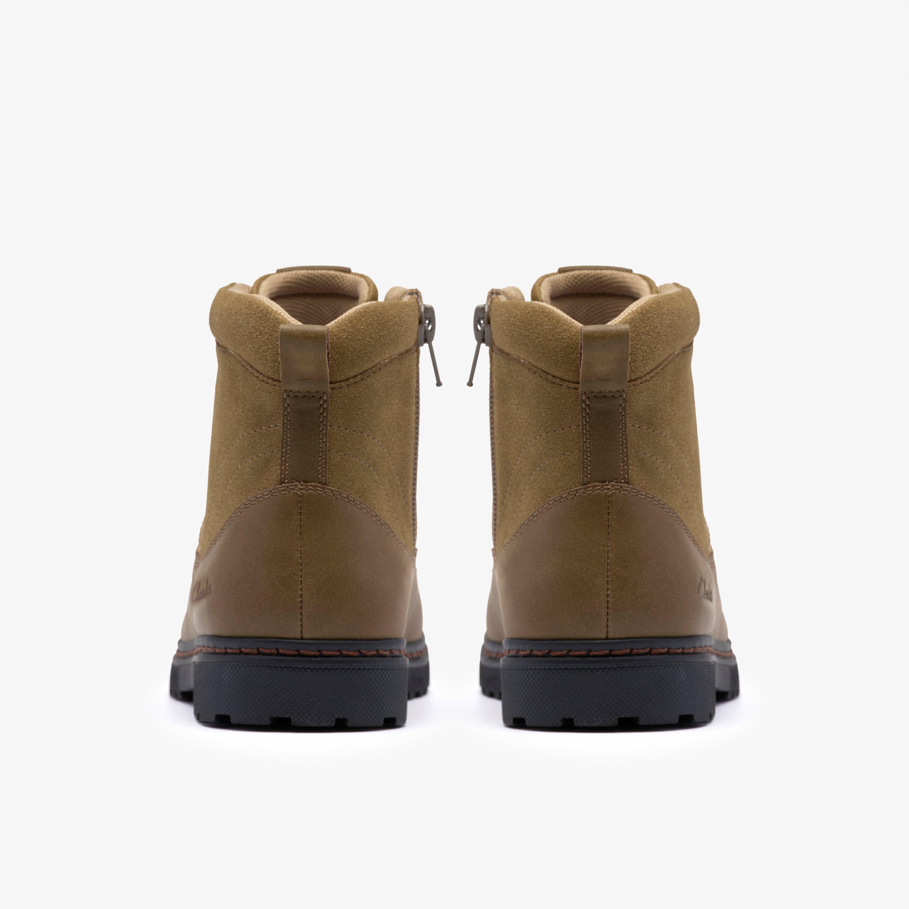 Adelaide Top Kid Khaki Ankle Boots Lace Up, view 5 of 6