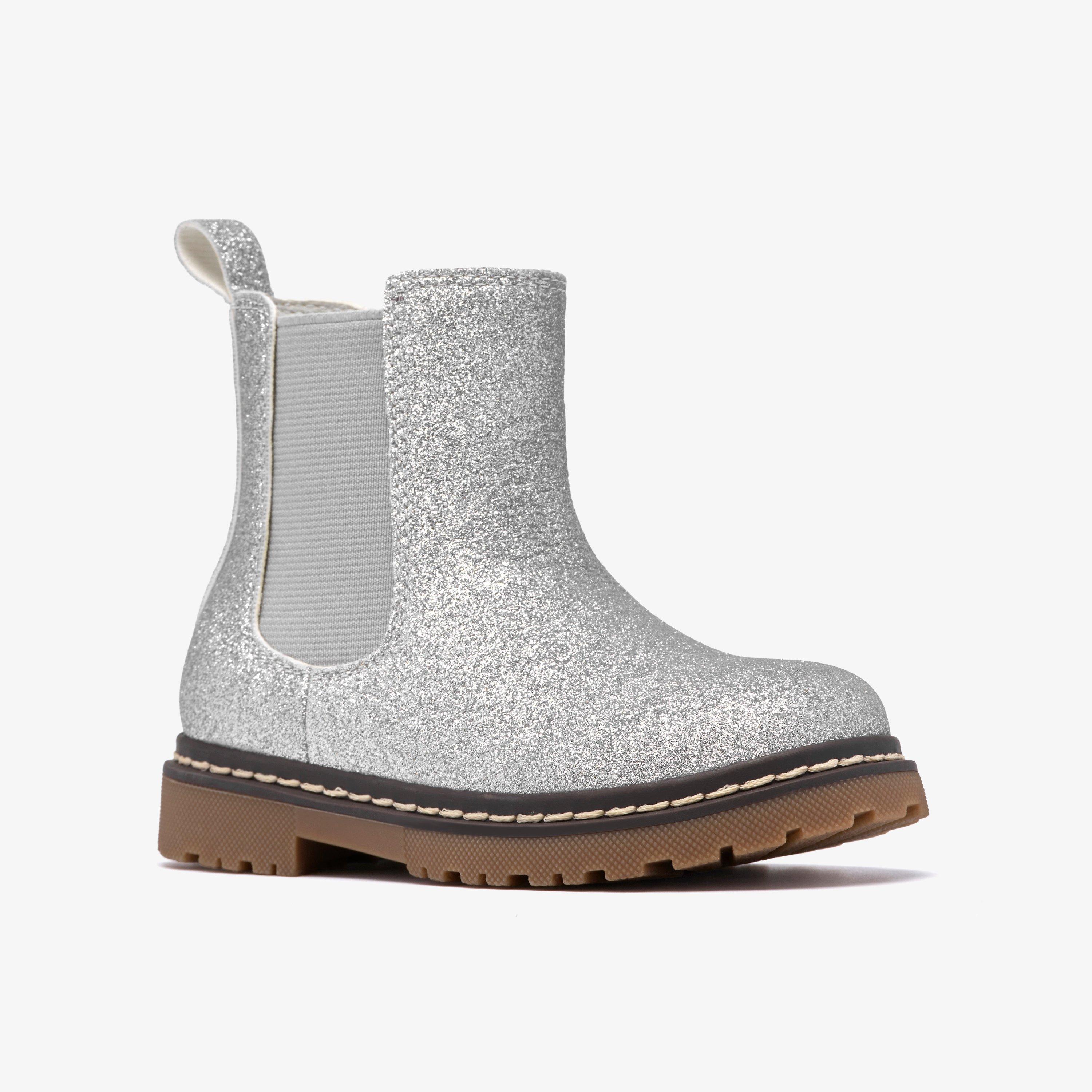 Adelaide Fly Toddler Silver Metallic Chelsea Boots Ankle Boots, view 4 of 6