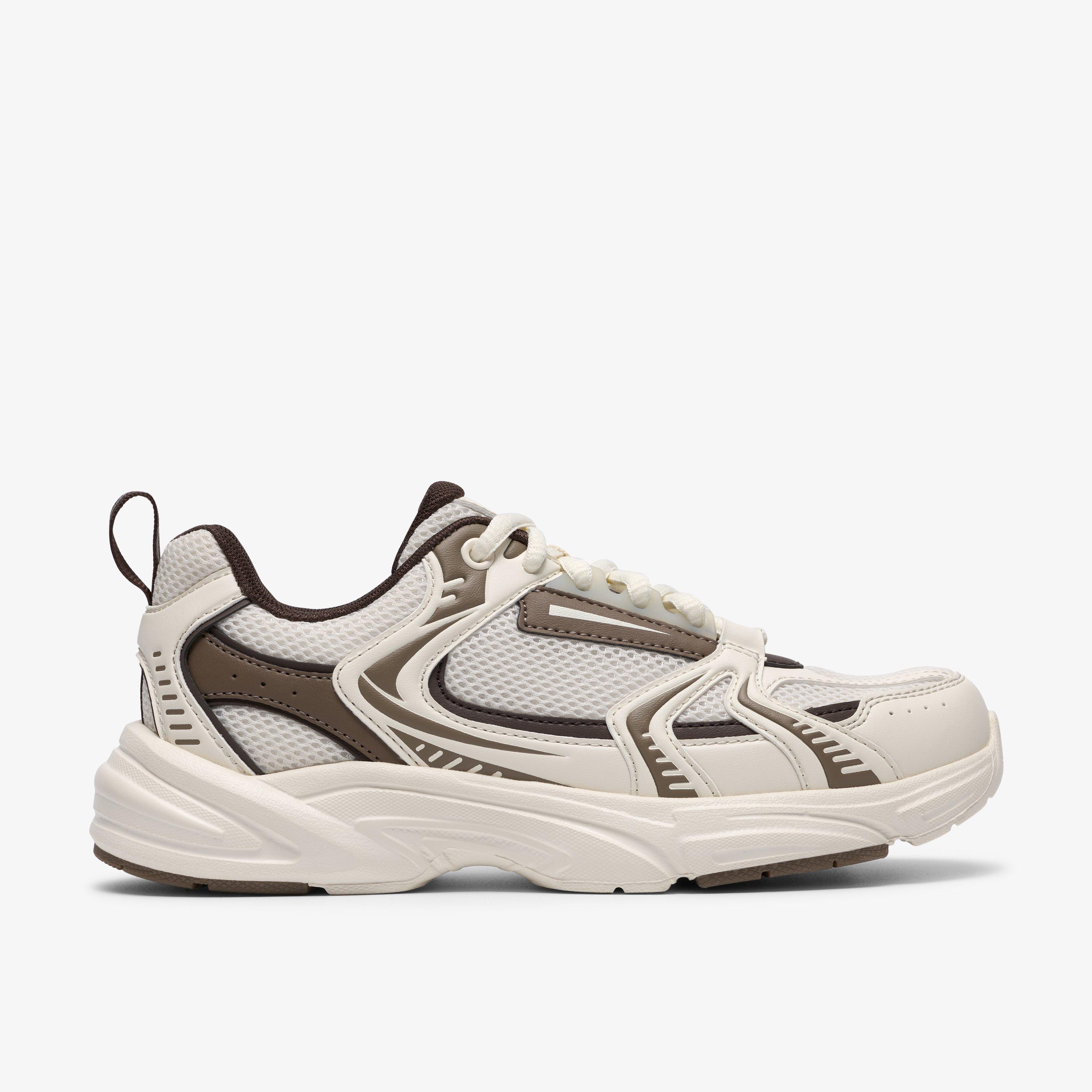 Crafton Park Older Off White Combination Trainers, view 1 of 6