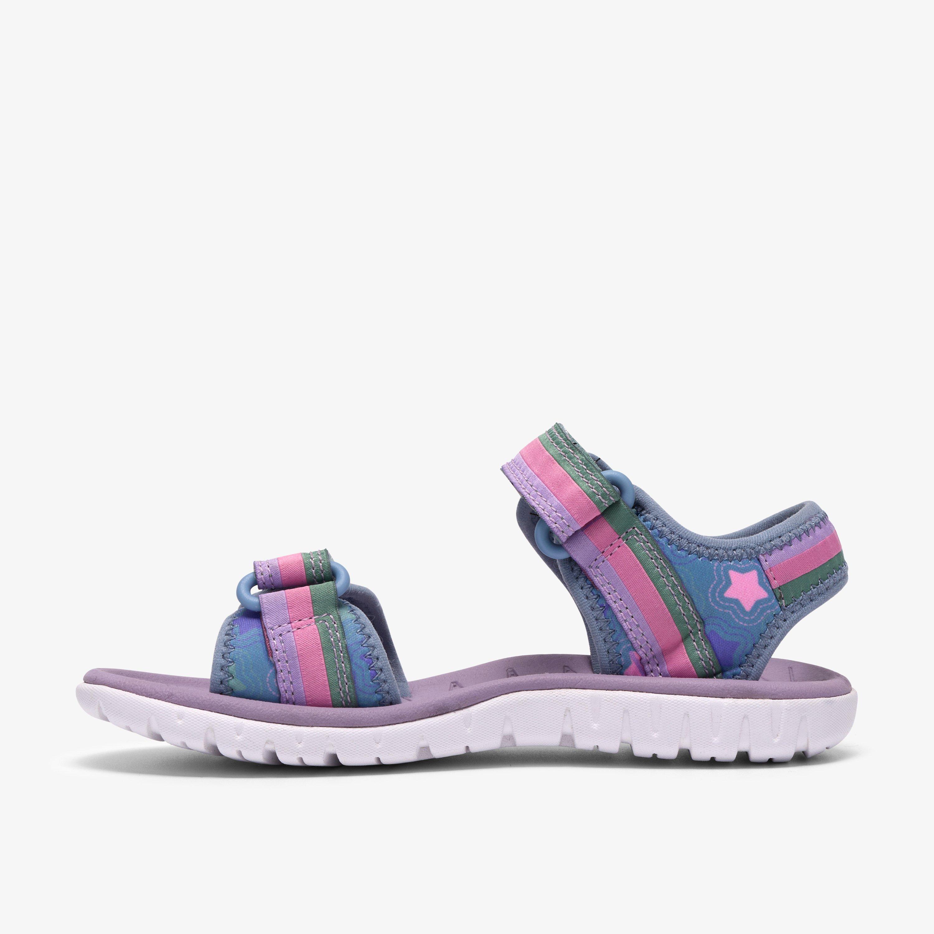 Surfing Tide Kid Denim Flat Sandals Riptape, view 2 of 6