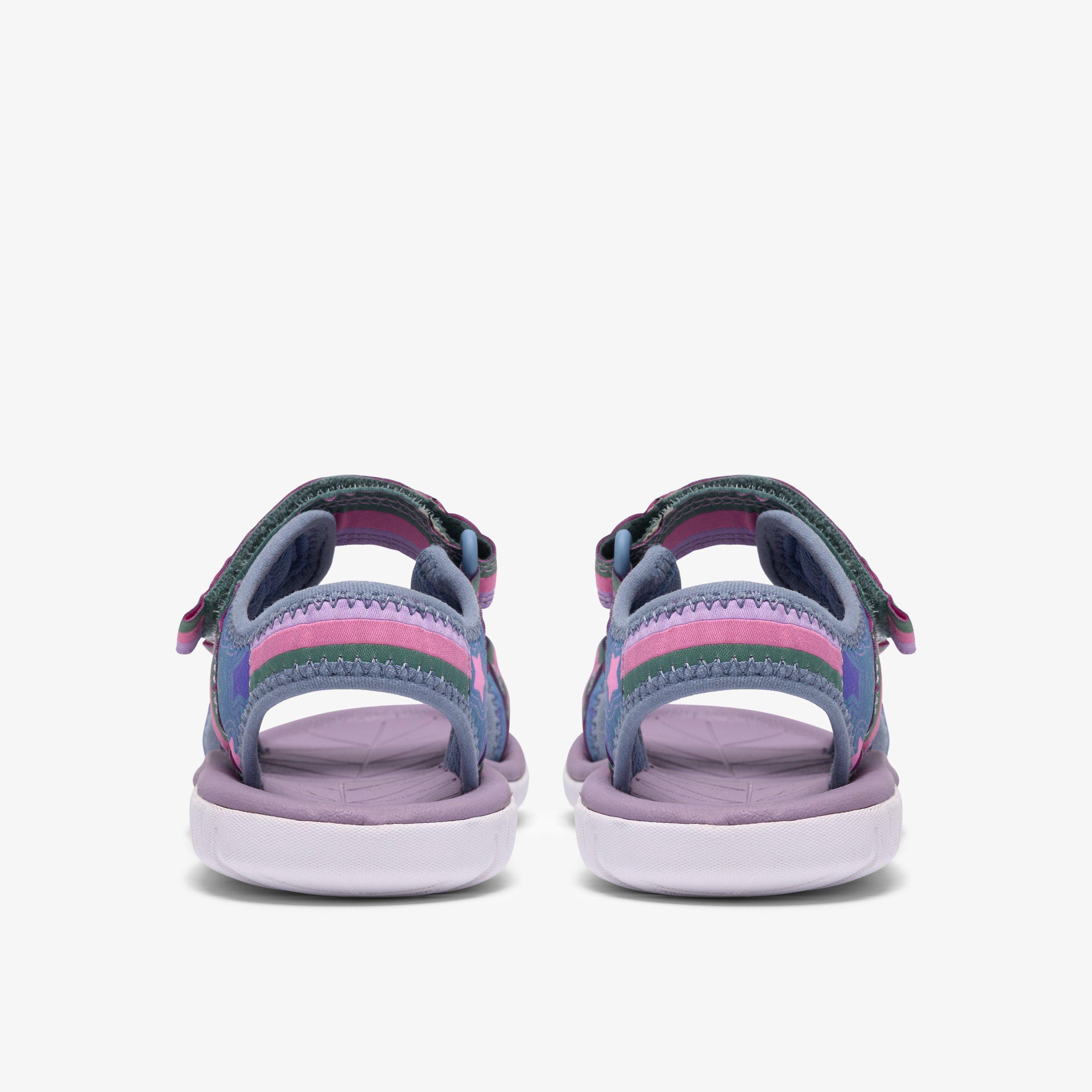 Surfing Tide Kid Denim Flat Sandals Riptape, view 5 of 6