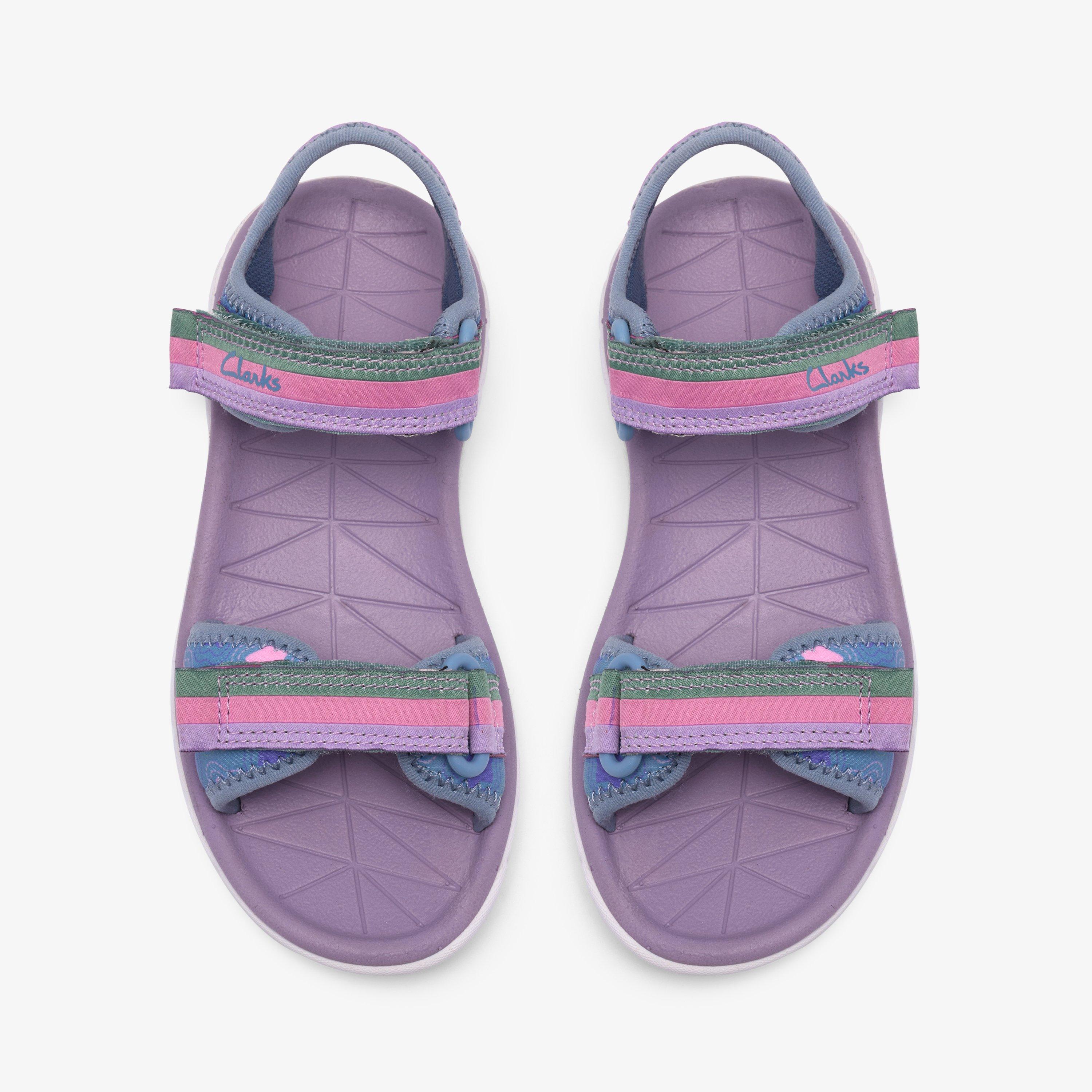 Surfing Tide Kid Denim Flat Sandals Riptape, view 6 of 6