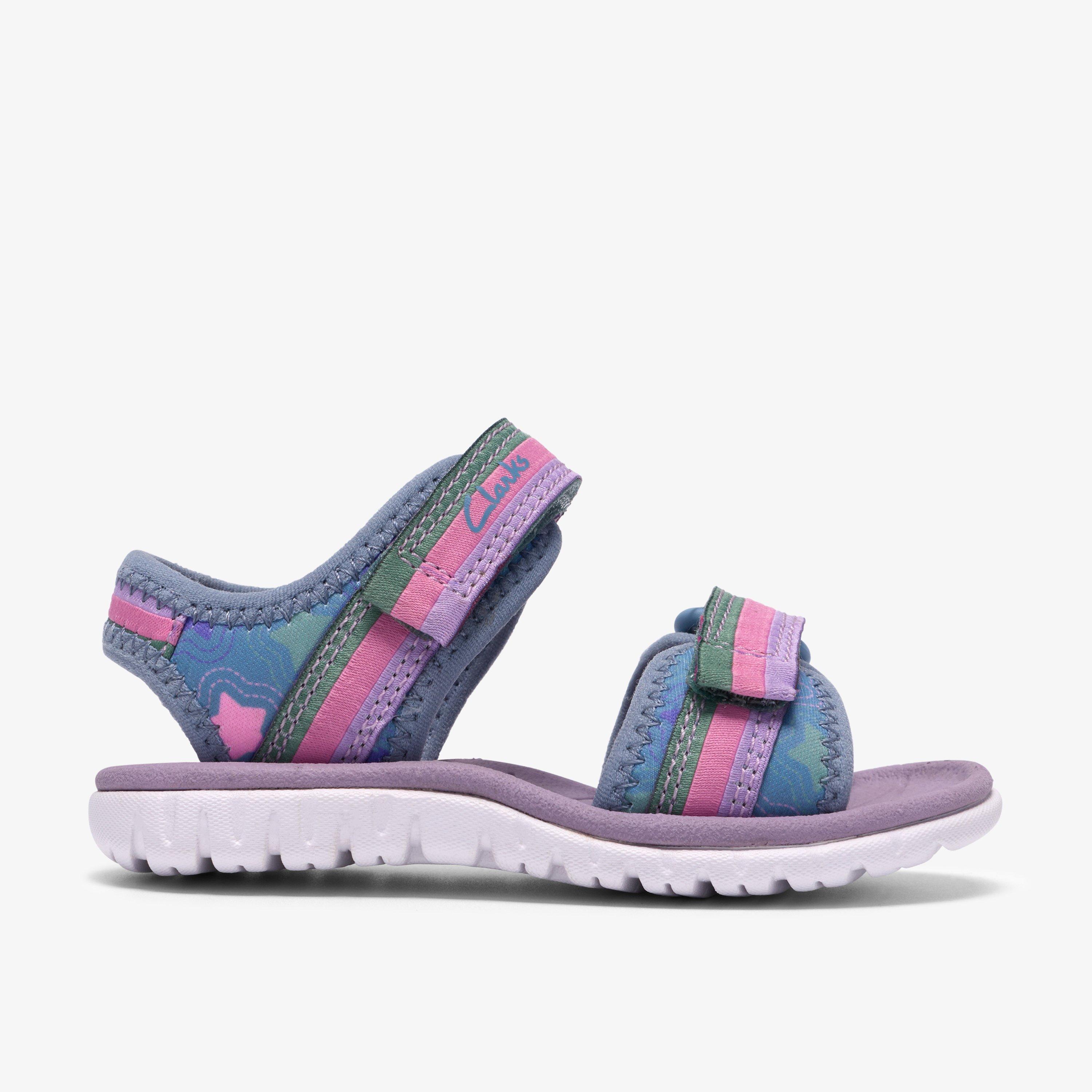 Surfing Tide Toddler Denim Flat Sandals Riptape, view 1 of 6