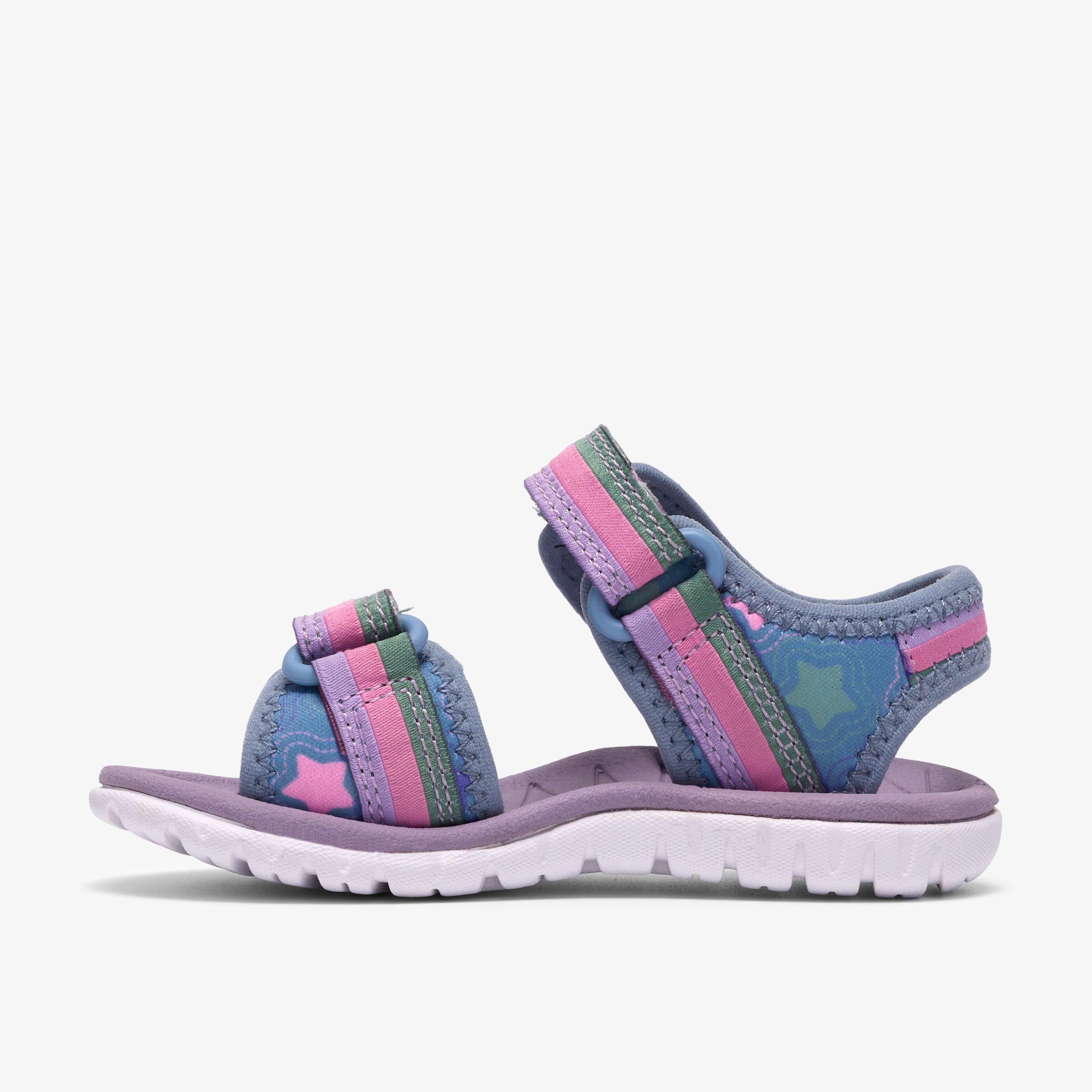 Surfing Tide Toddler Denim Flat Sandals Riptape, view 2 of 6