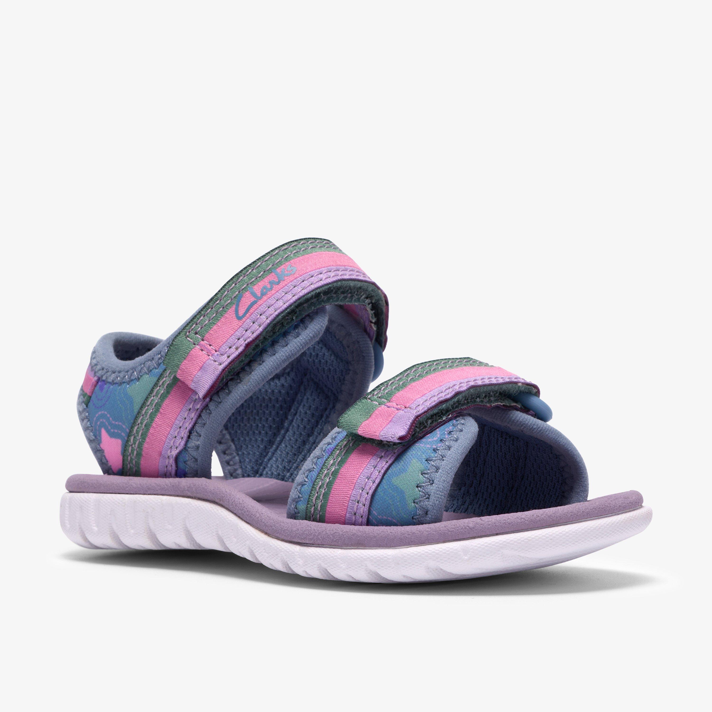 Surfing Tide Toddler Denim Flat Sandals Riptape, view 4 of 6