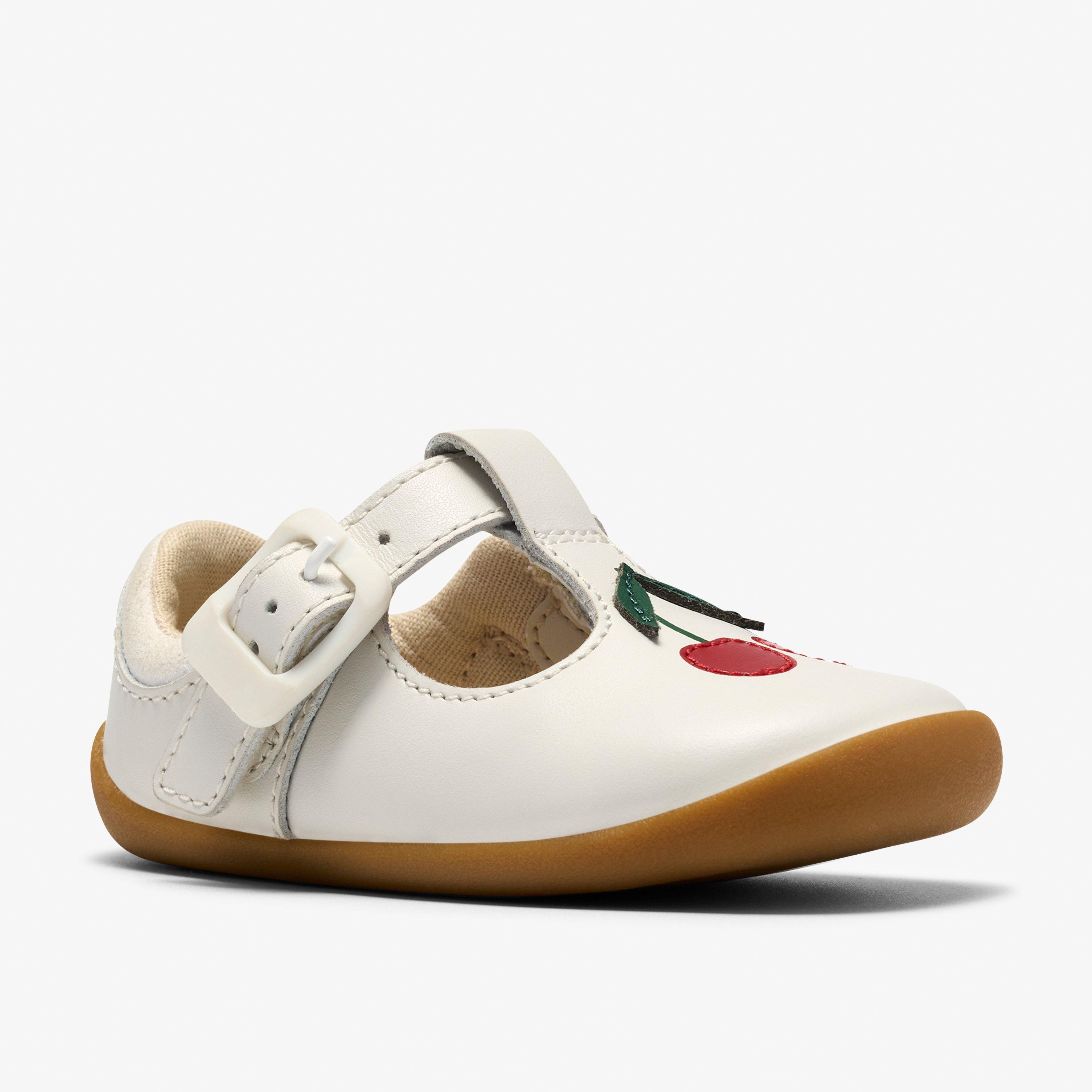 Roamer Ruby Toddler White Pre Walker T Bar Shoes, view 4 of 6