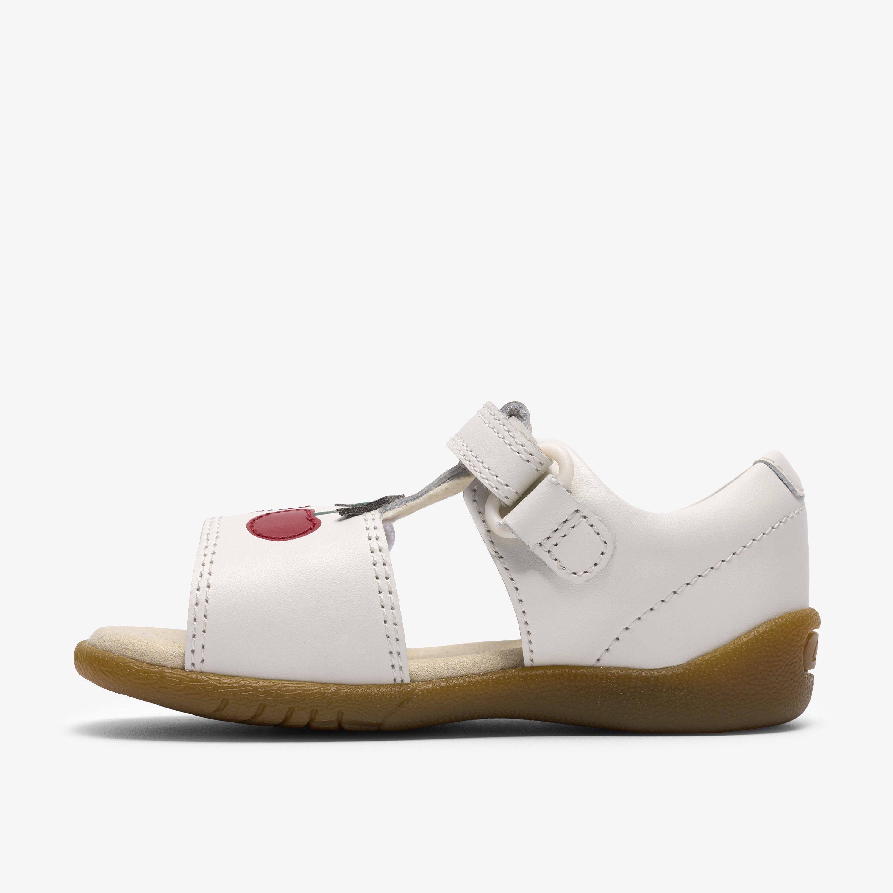 Zora Ruby Toddler White Flat Sandals Riptape, view 2 of 6