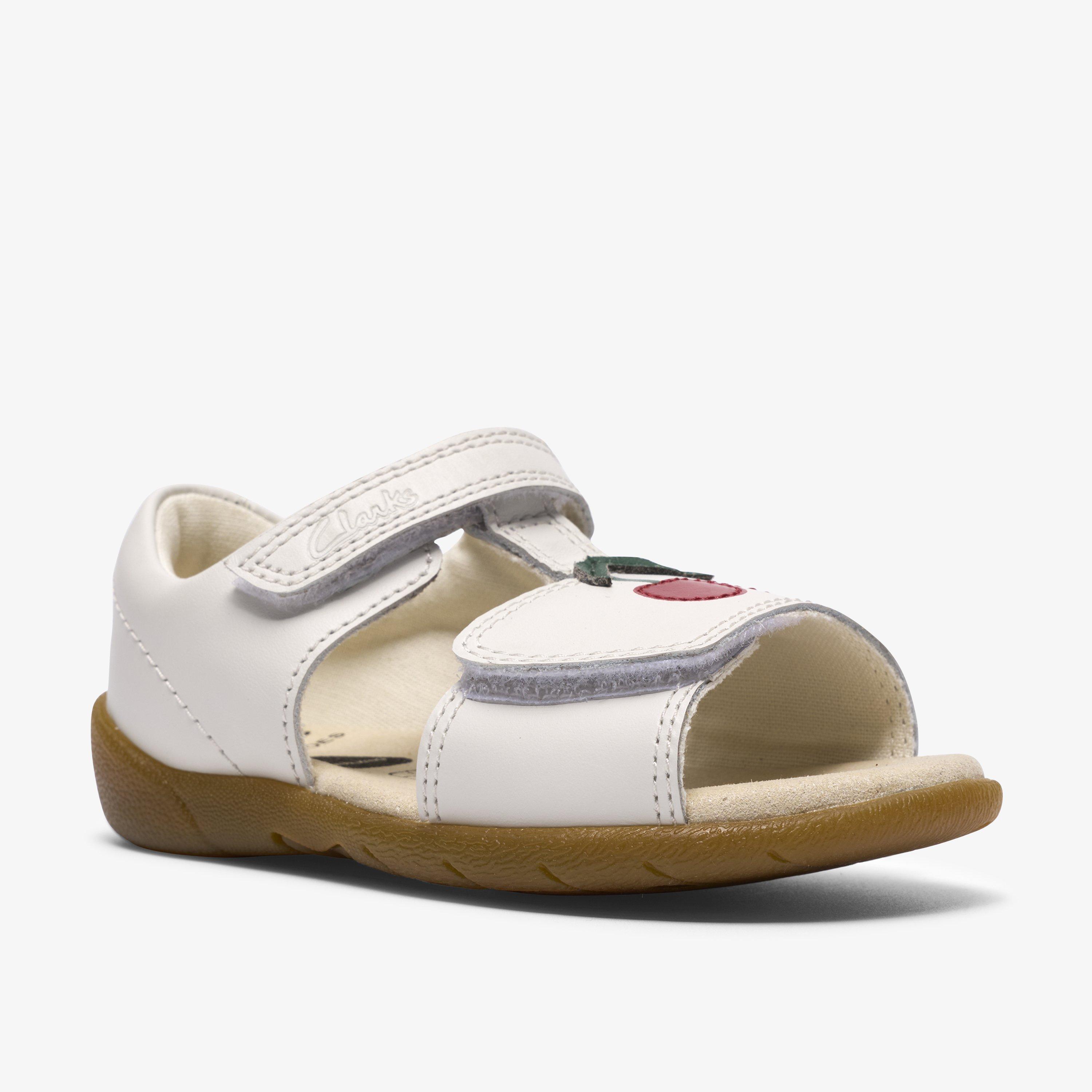 Zora Ruby Toddler White Flat Sandals Riptape, view 4 of 6