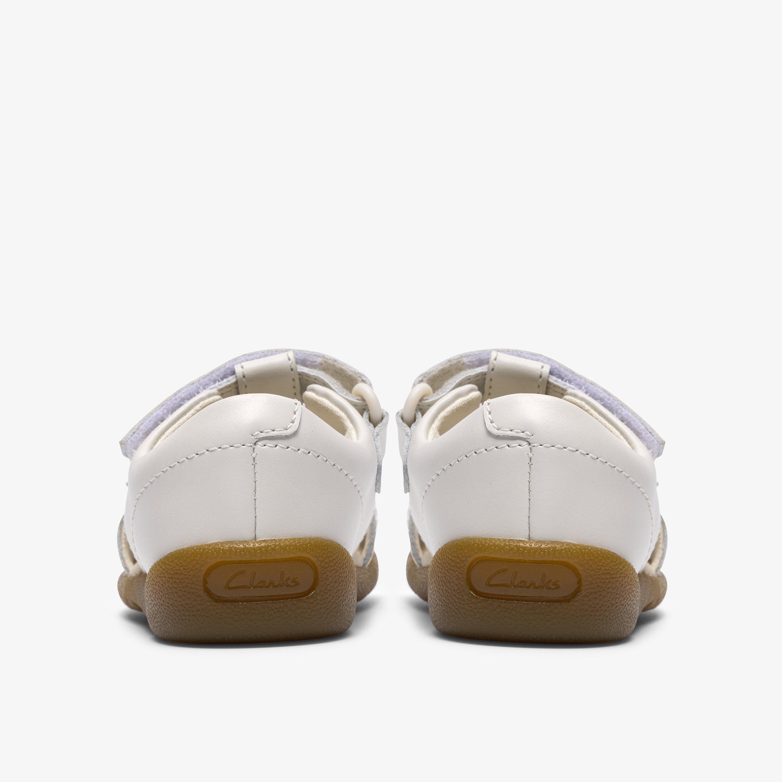 Zora Ruby Toddler White Flat Sandals Riptape, view 5 of 6