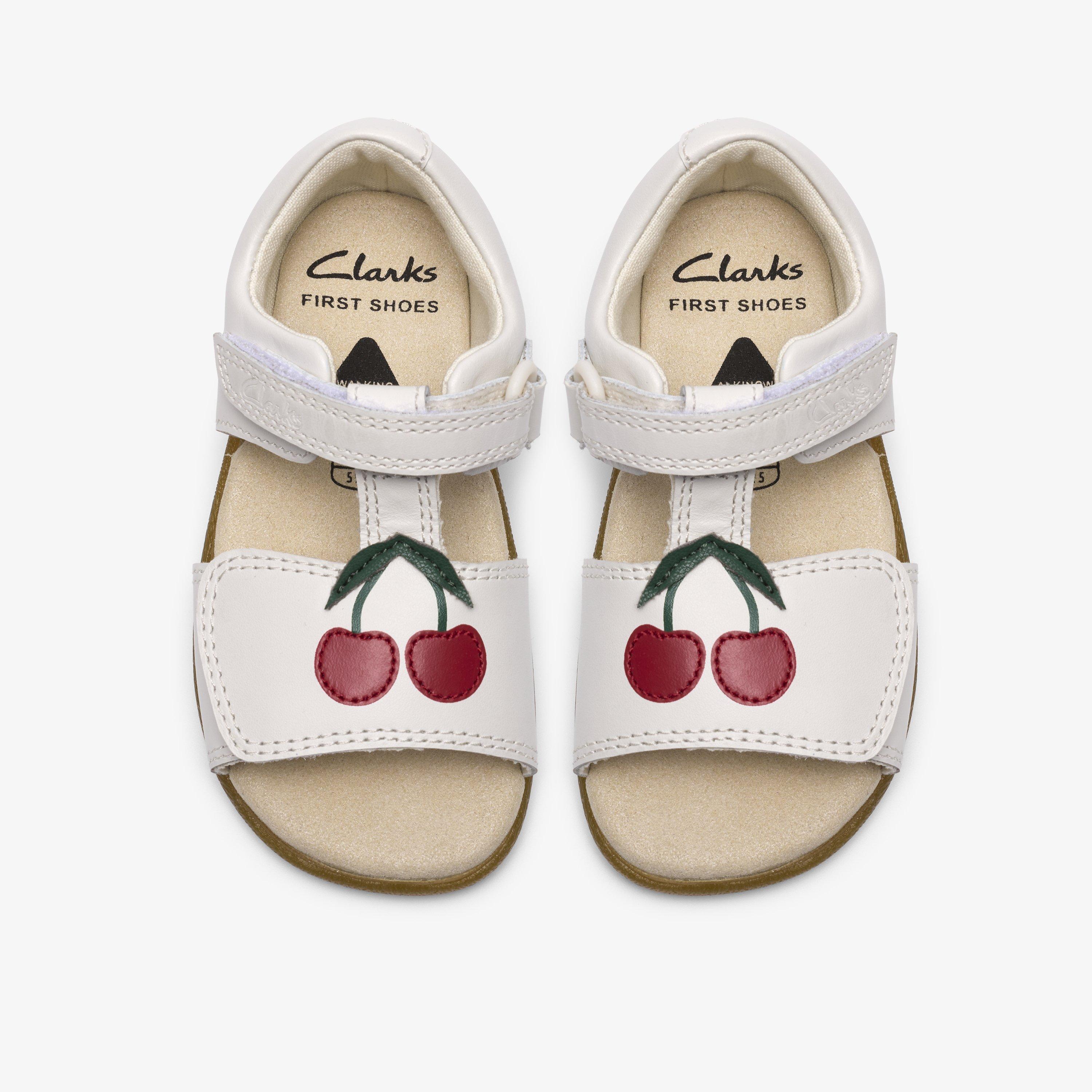 Zora Ruby Toddler White Flat Sandals Riptape, view 6 of 6