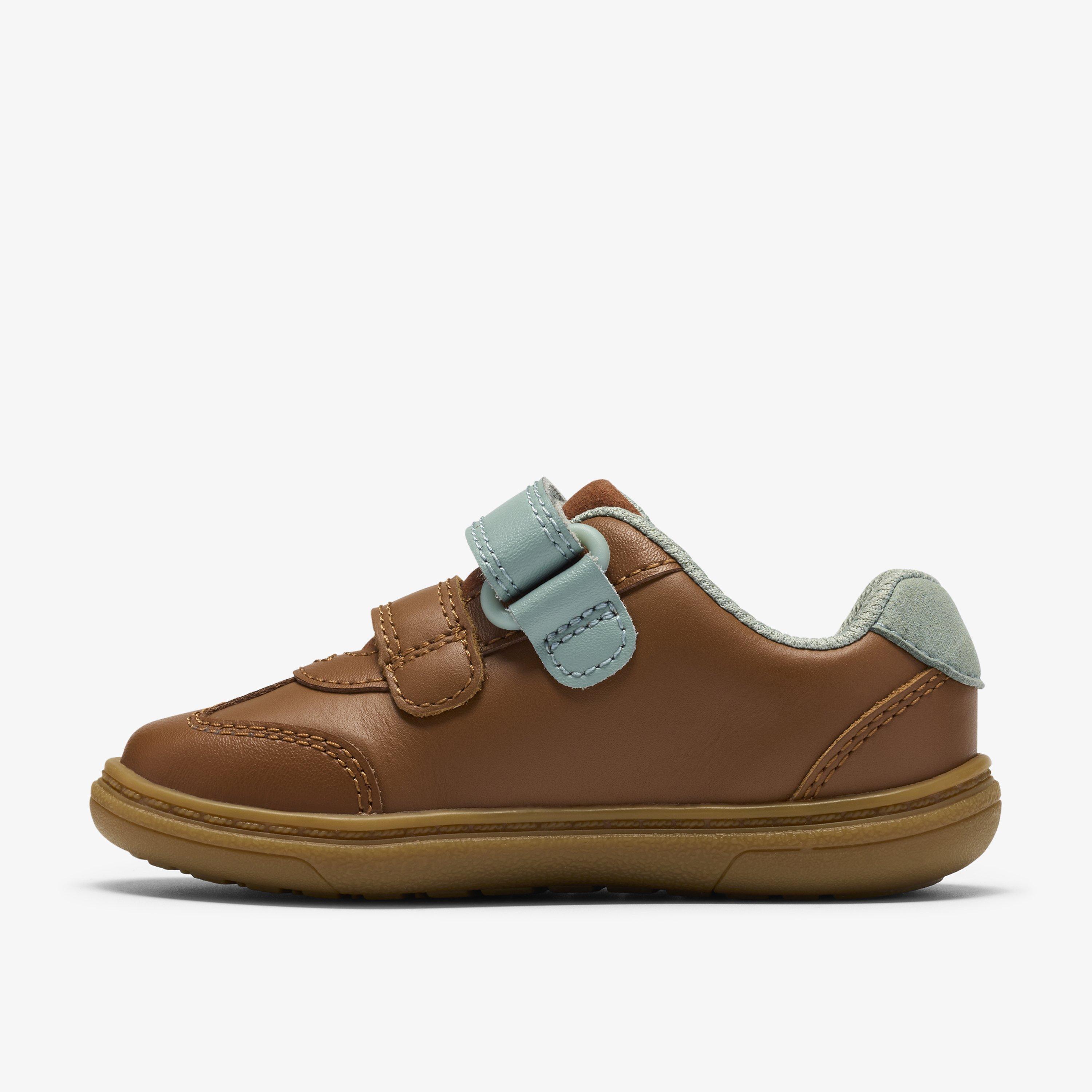 Flash Coast Toddler Tan Leather Riptape, view 2 of 6