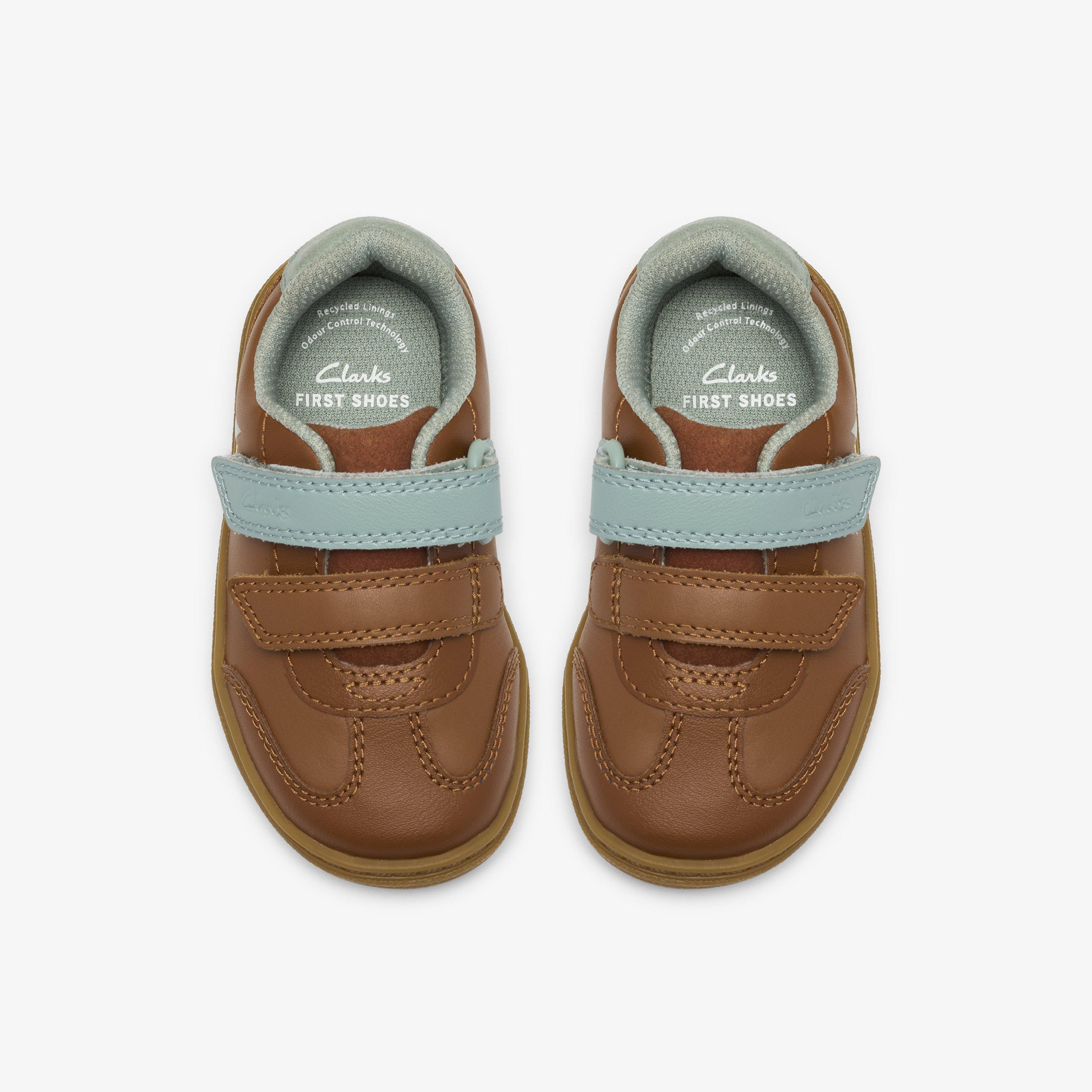 Flash Coast Toddler Tan Leather Riptape, view 6 of 6
