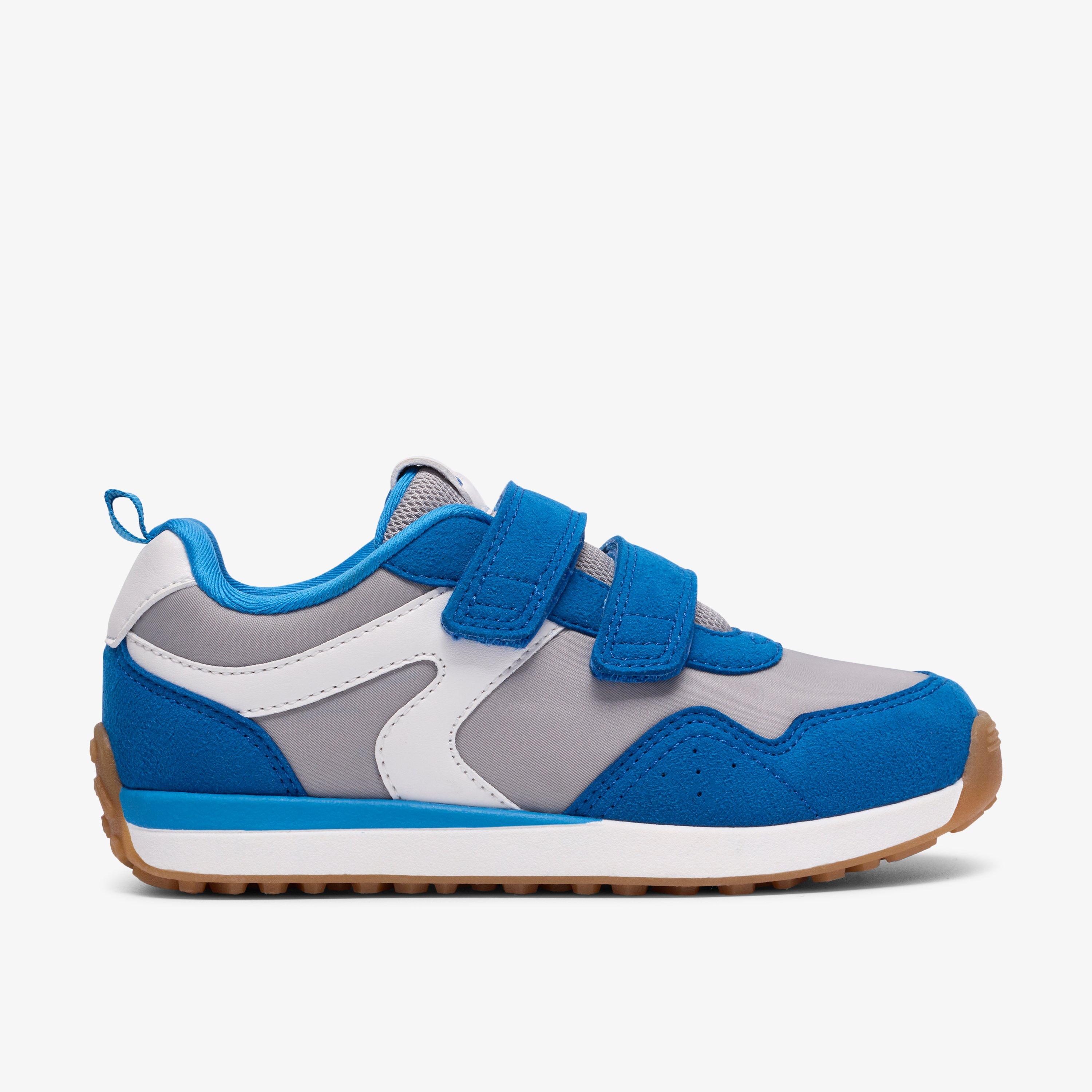 Dyrham Dash Kid Blue/Grey Trainers Riptape, view 1 of 6