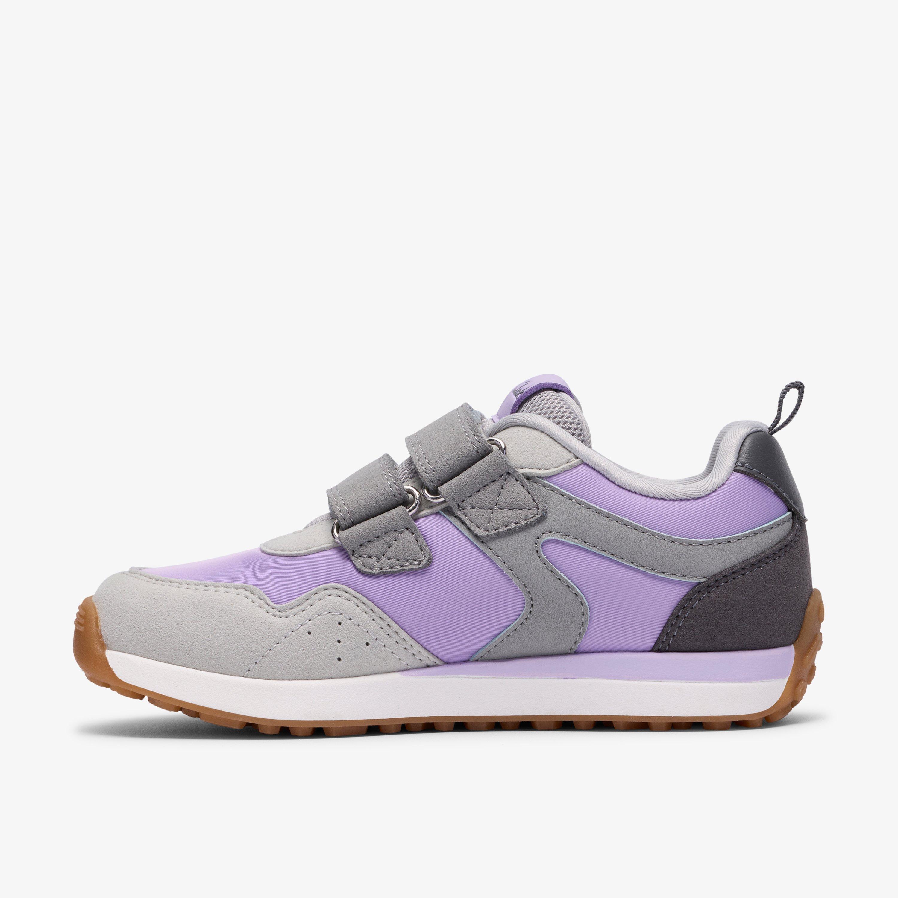 Dyrham Dash Kid Lilac Combination Trainers Riptape, view 2 of 6