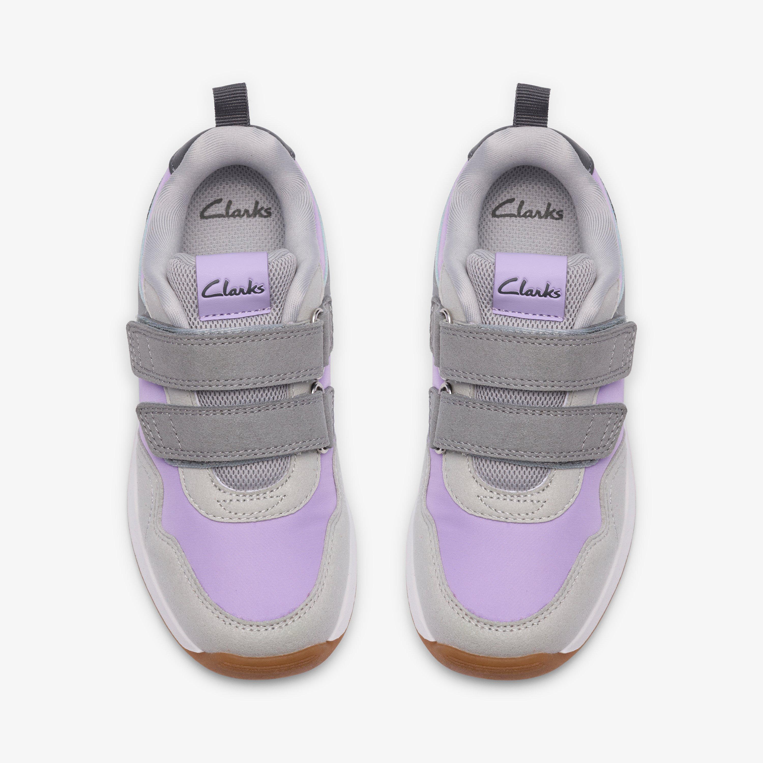 Dyrham Dash Kid Lilac Combination Trainers Riptape, view 6 of 6
