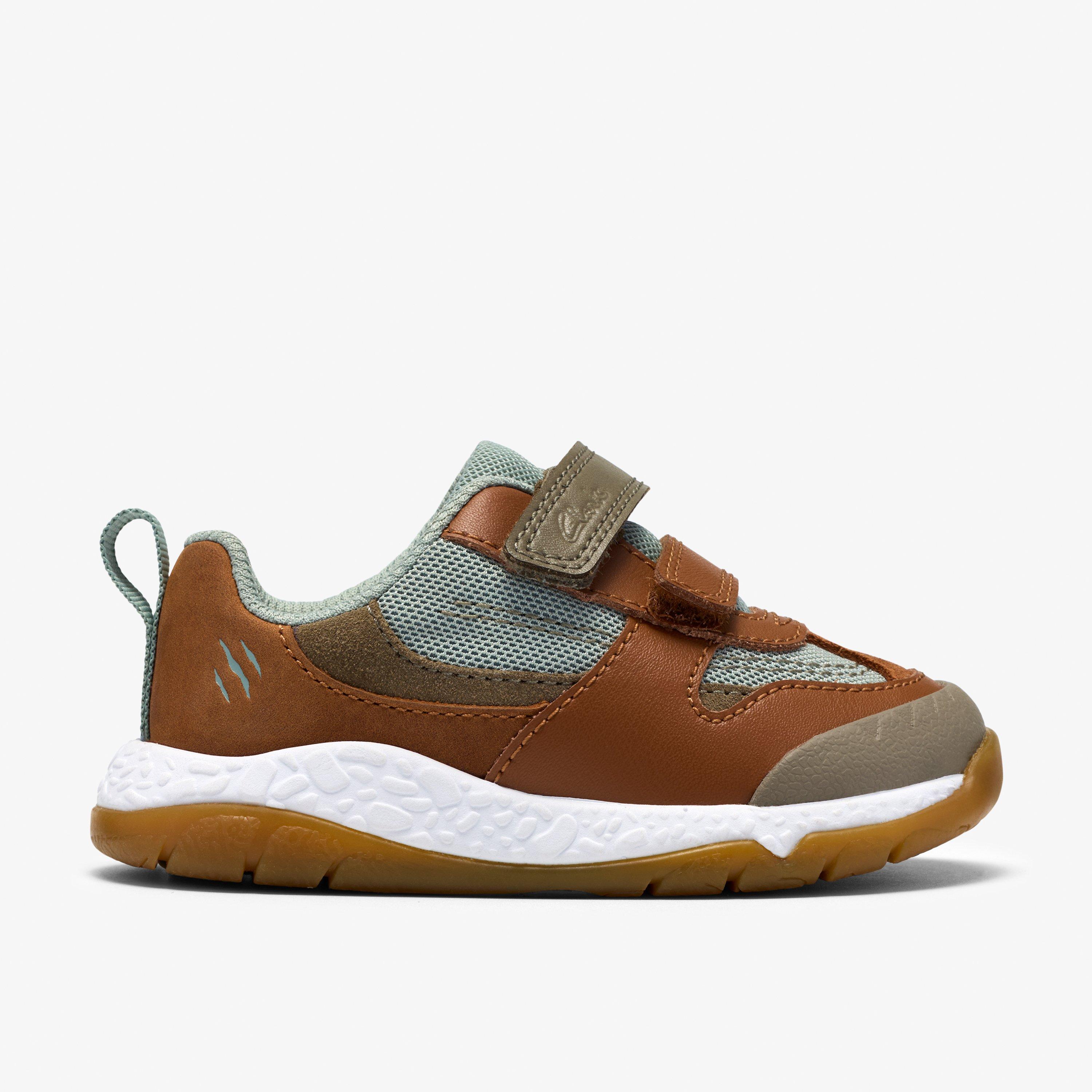 Steggy Soar Toddler Tan Combination Trainers, view 1 of 7