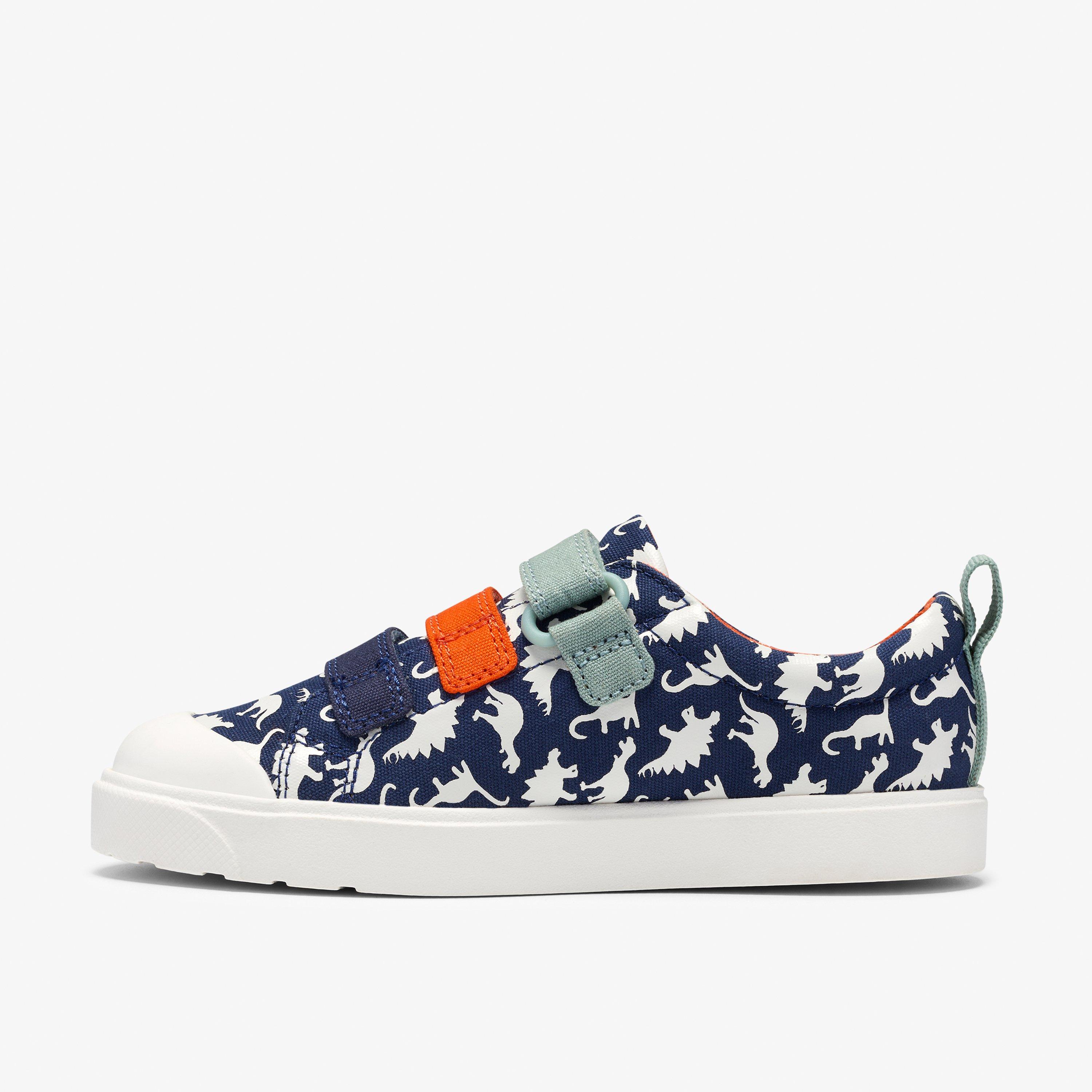 Boys City Path Kid Navy/White Canvas, Riptape | Clarks Outlet
