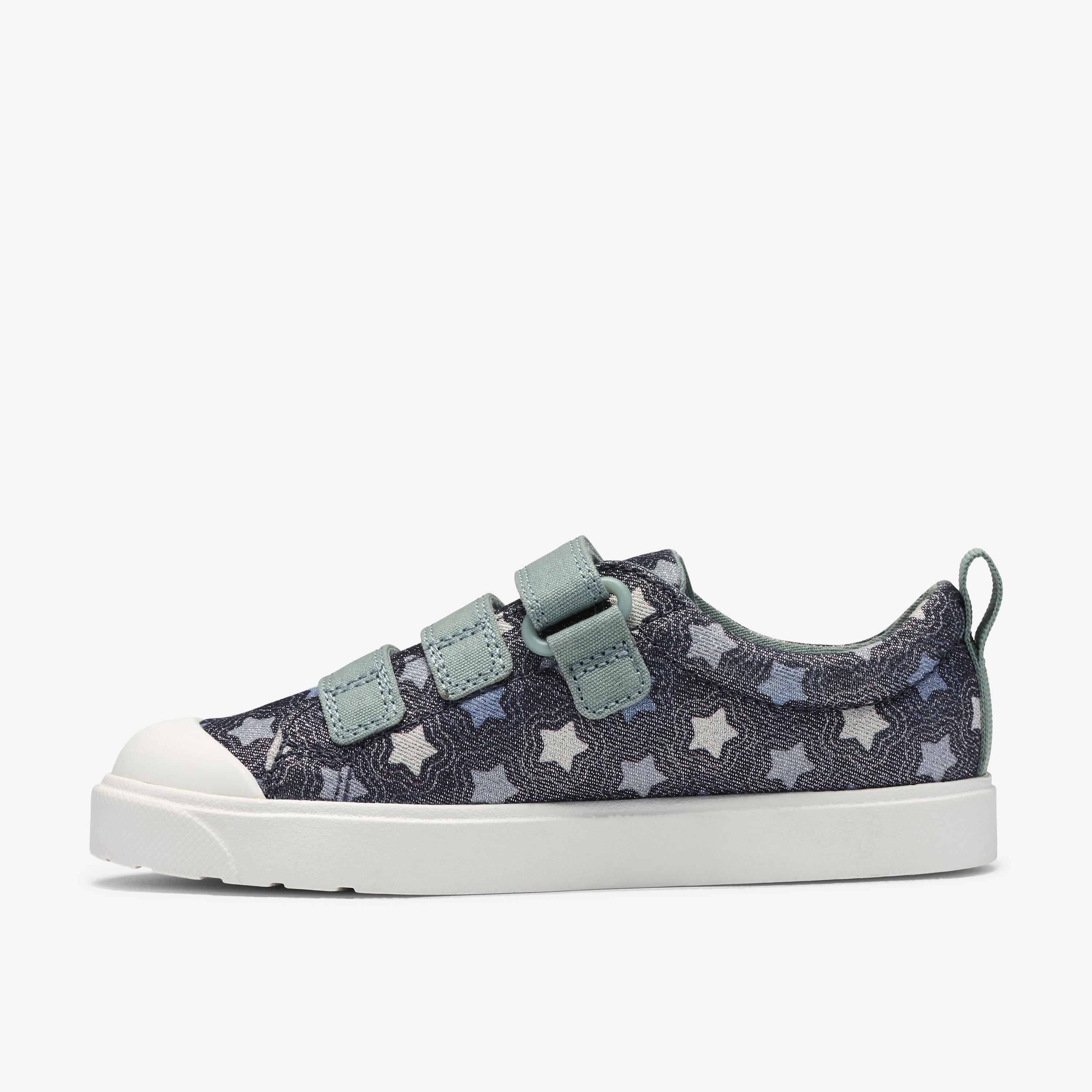 City Path Kid Navy Print Canvas Riptape, view 2 of 6