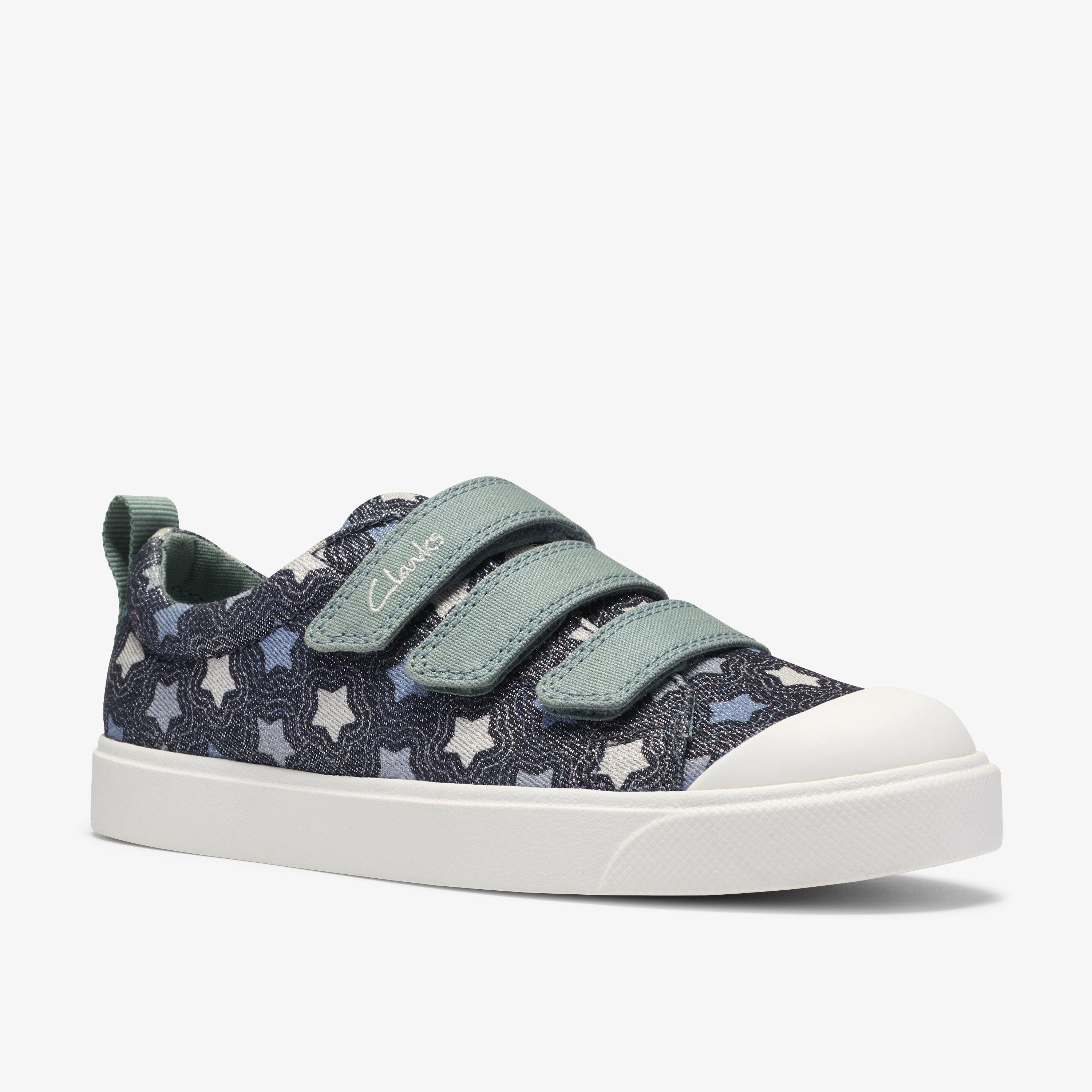City Path Kid Navy Print Canvas Riptape, view 4 of 6
